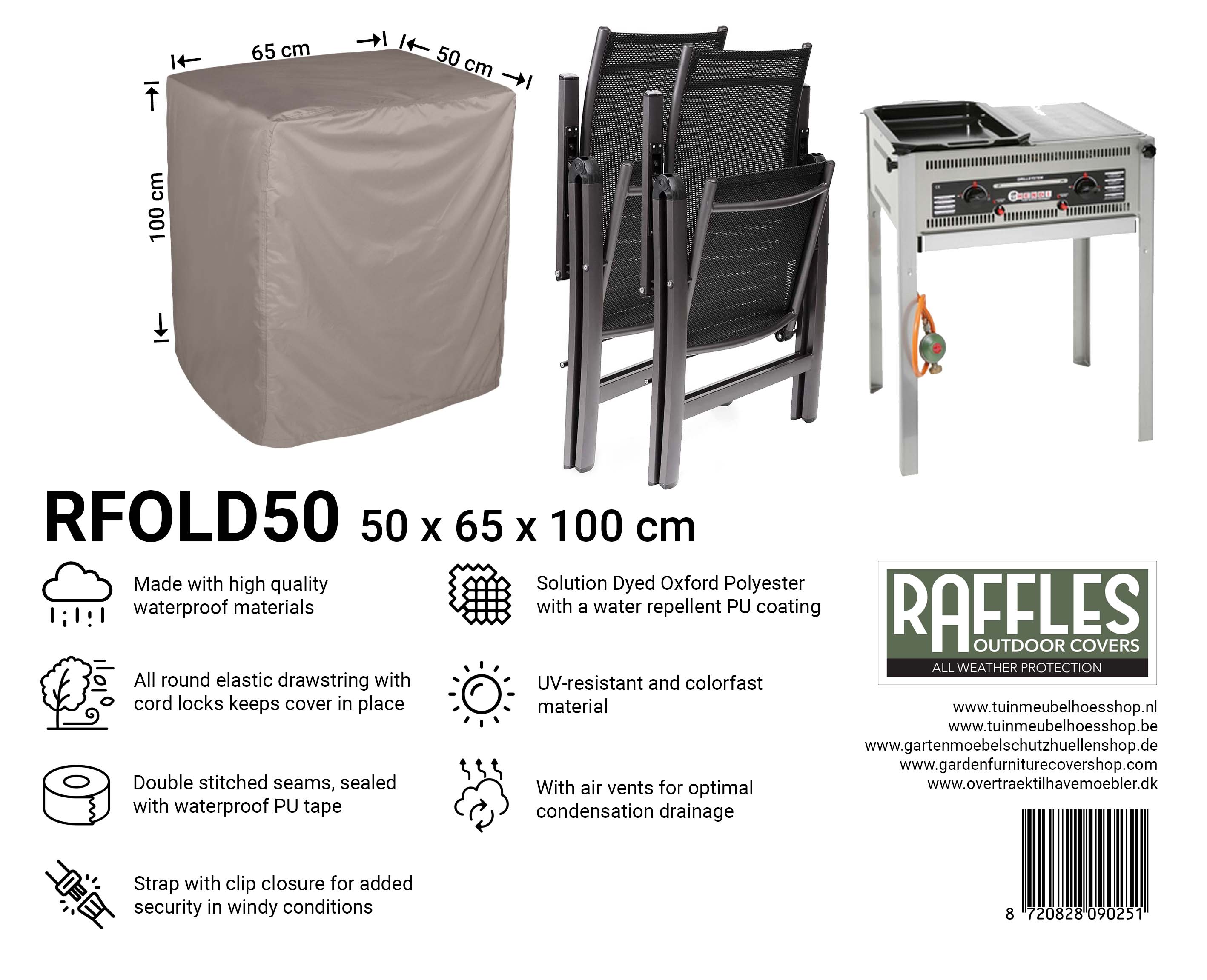Schutzhülle 50 x 65 H: 100 cm für Campinggrill oder Camping-BBQ