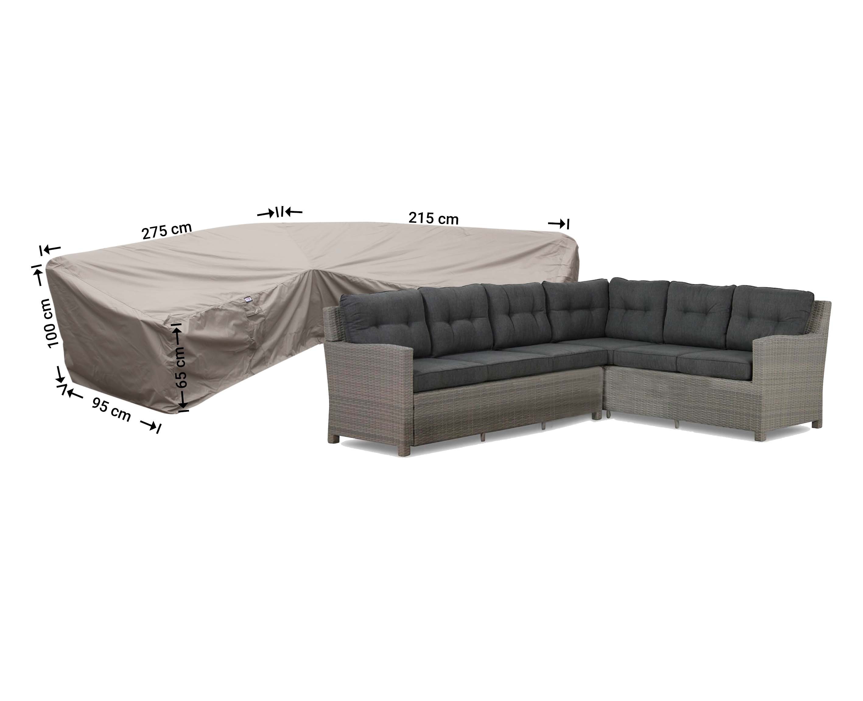 RDLHS275215right_hoes-bank Abdeckplane für Eck-Loungemöbel 275 x 215 x 95 H: 100/65 cm