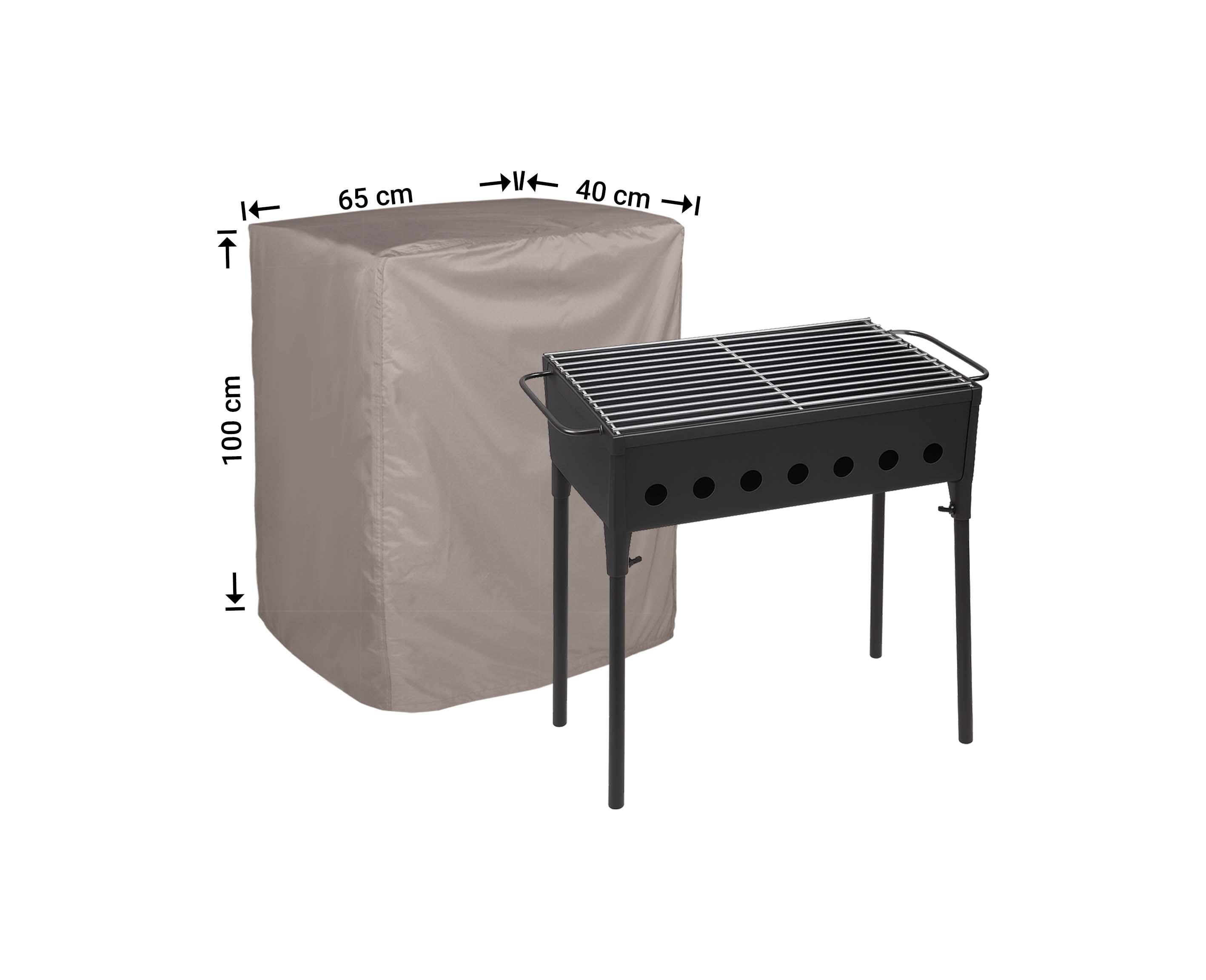 Hülle 65 x 40 H: 100 cm für flachen Grill oder Grillrost Hülle 65 x 40 H: 100 cm für flachen Grill oder Grillrost