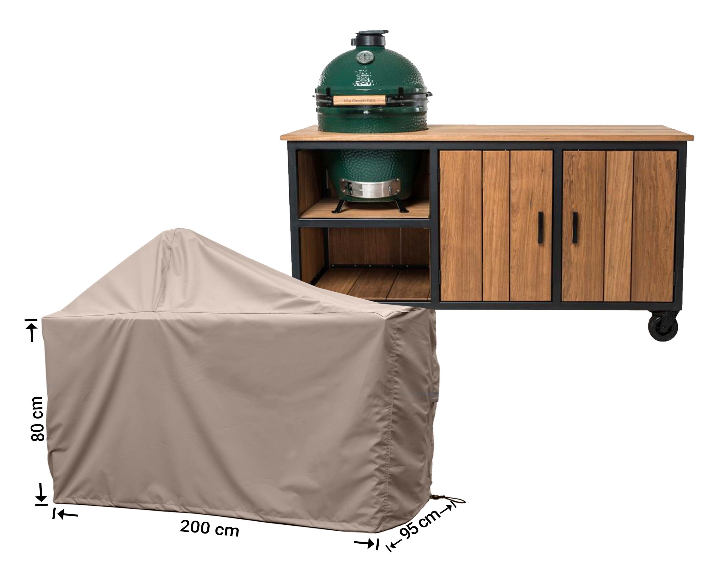 RBGE200_hoes-bbq Big Green Egg / Kamado Schutzhülle 200 x 90 H: 80 / 140 cm