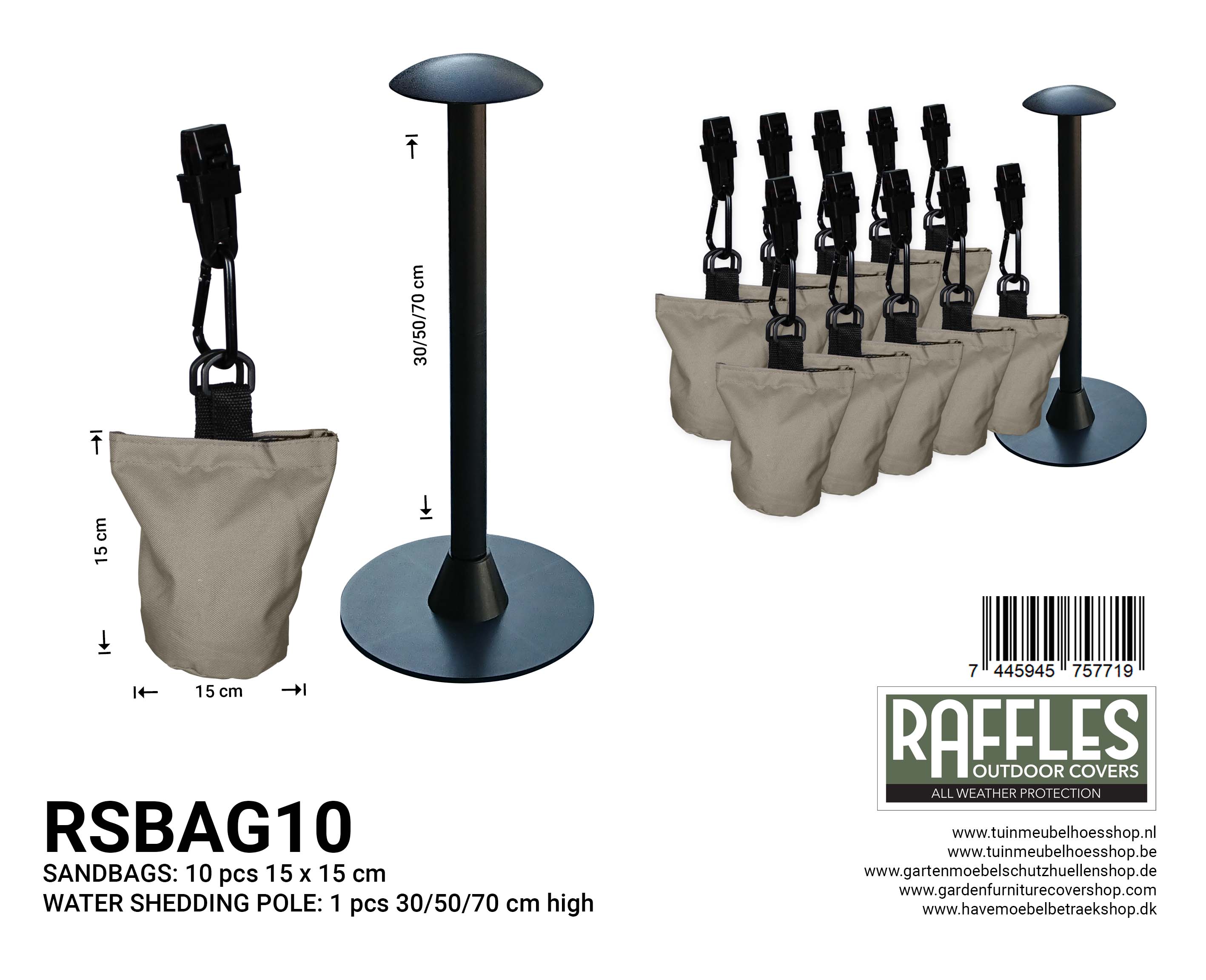 RSBAG10 Regenwasserablaufsäule mit 10 Sandsäcken
