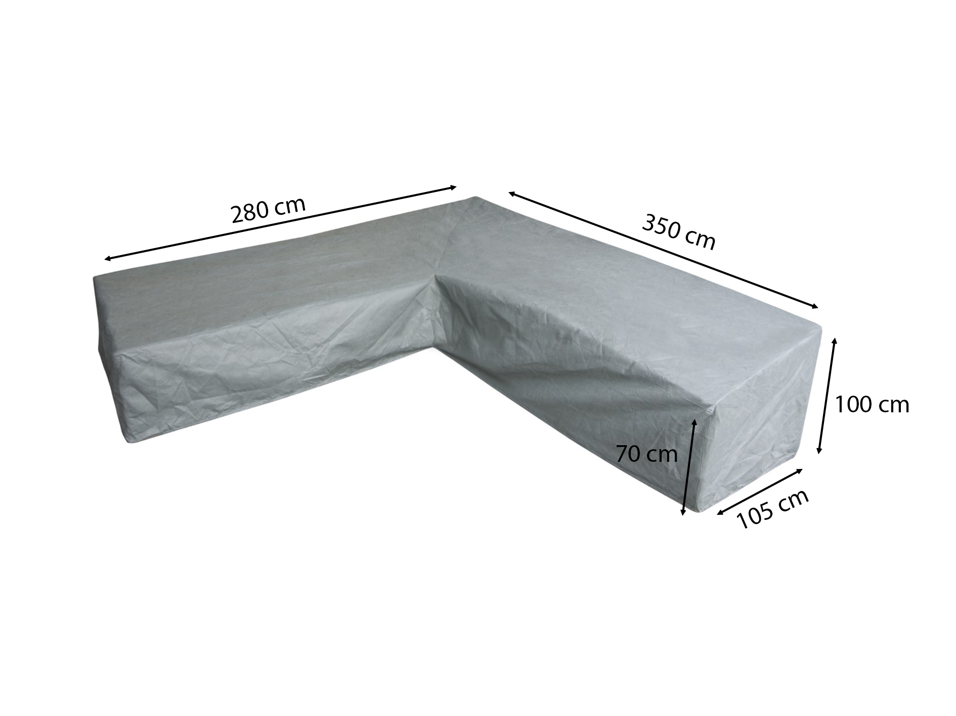 Dining-Loungemöbel Abdeckschutz für L-Form 280 x 350 H: 100/70 cm