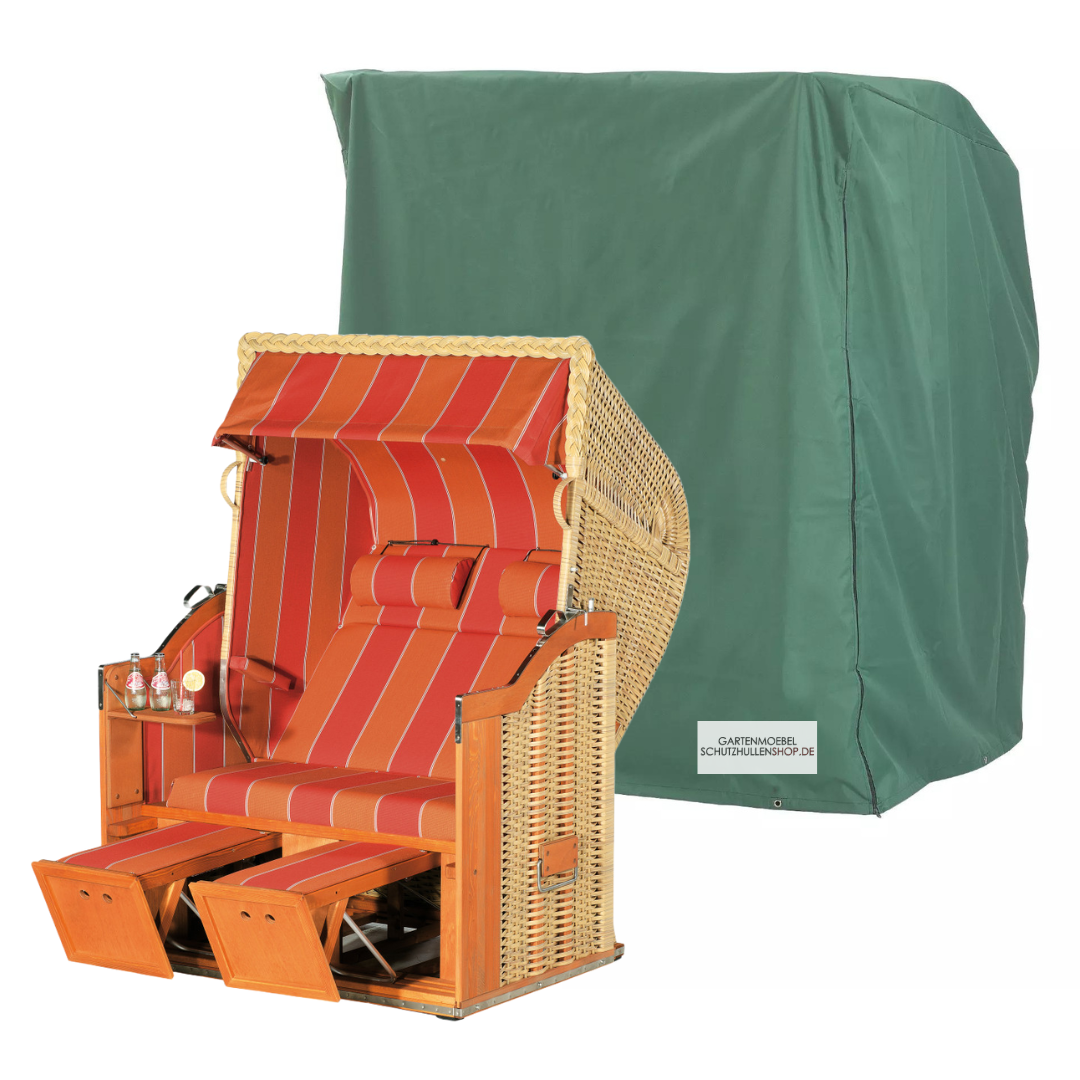 Sonnenpartner-Abdeckhaube, 130 x 100 H: 160 cm, für Strandkörbe, grün