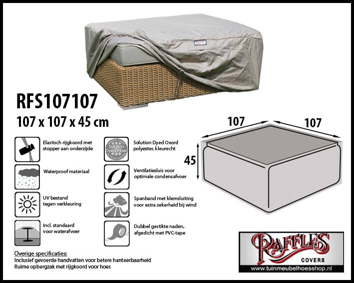Hocker-Abdeckhaube 107 x 107 H: 45 cm
