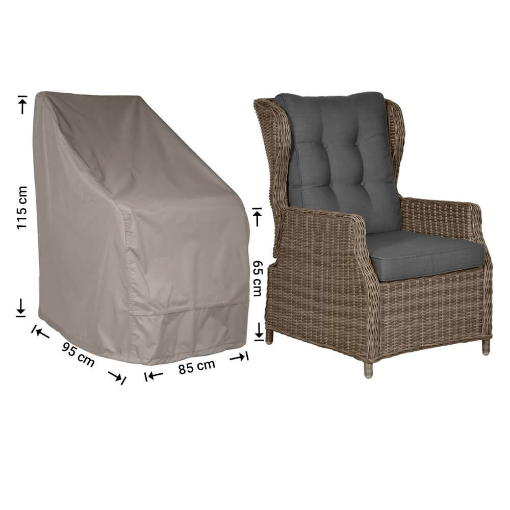 Schutzhülle für Gartenstühle mit hoher Rückenlehne 95 x 85 H: 115/65 cm