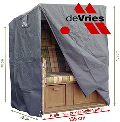 Strandkorbhülle 135 x 95 H: 165 / 140 cm deVries Classic XL
