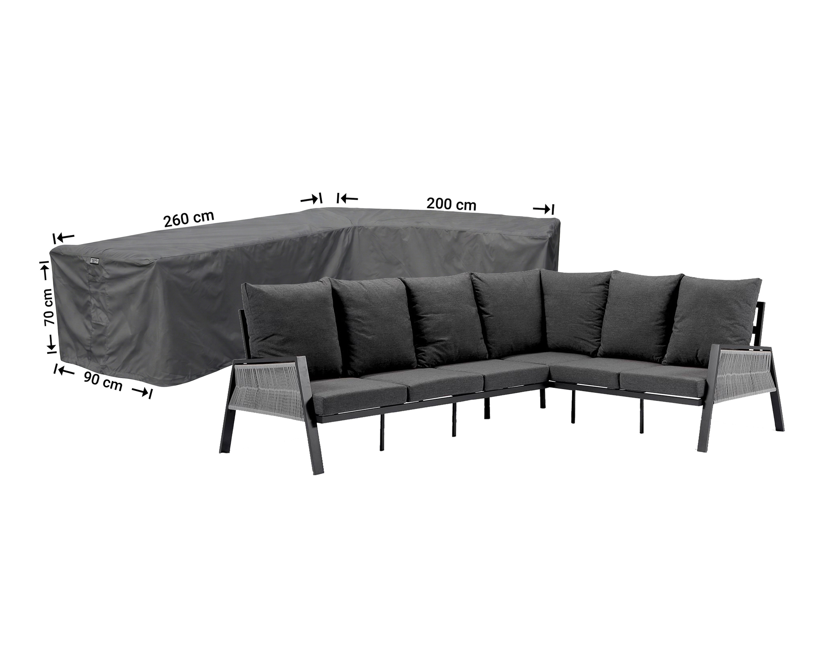 Raffles Covers Ecksofa-Schutzhülle L-Form mit langer und kurzer Seite