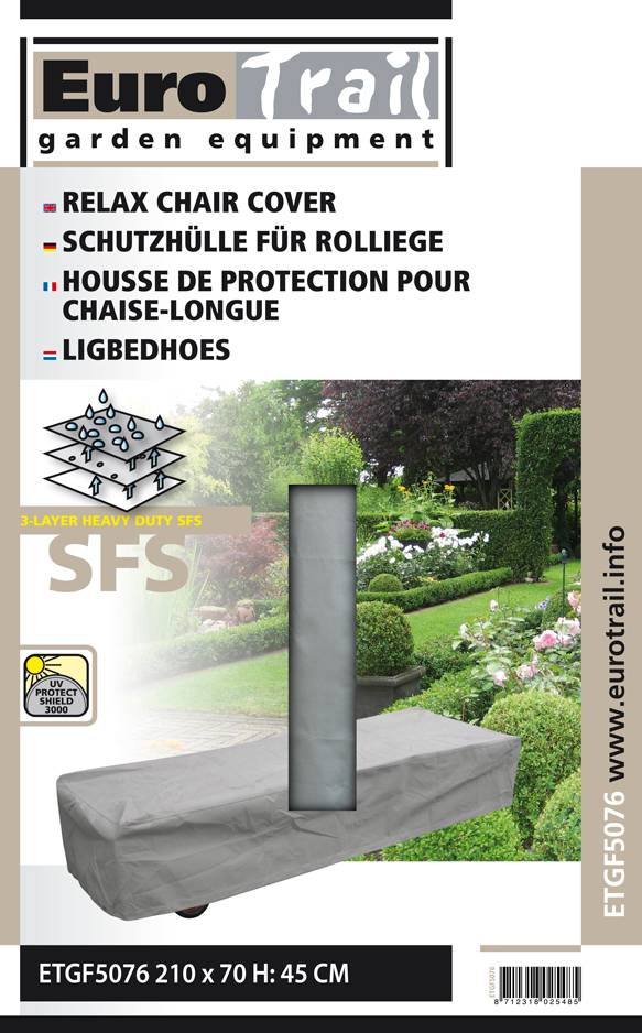etgf5076 Wetterschutzhülle für Sonnenliege 220 x 80 H: 50 cm