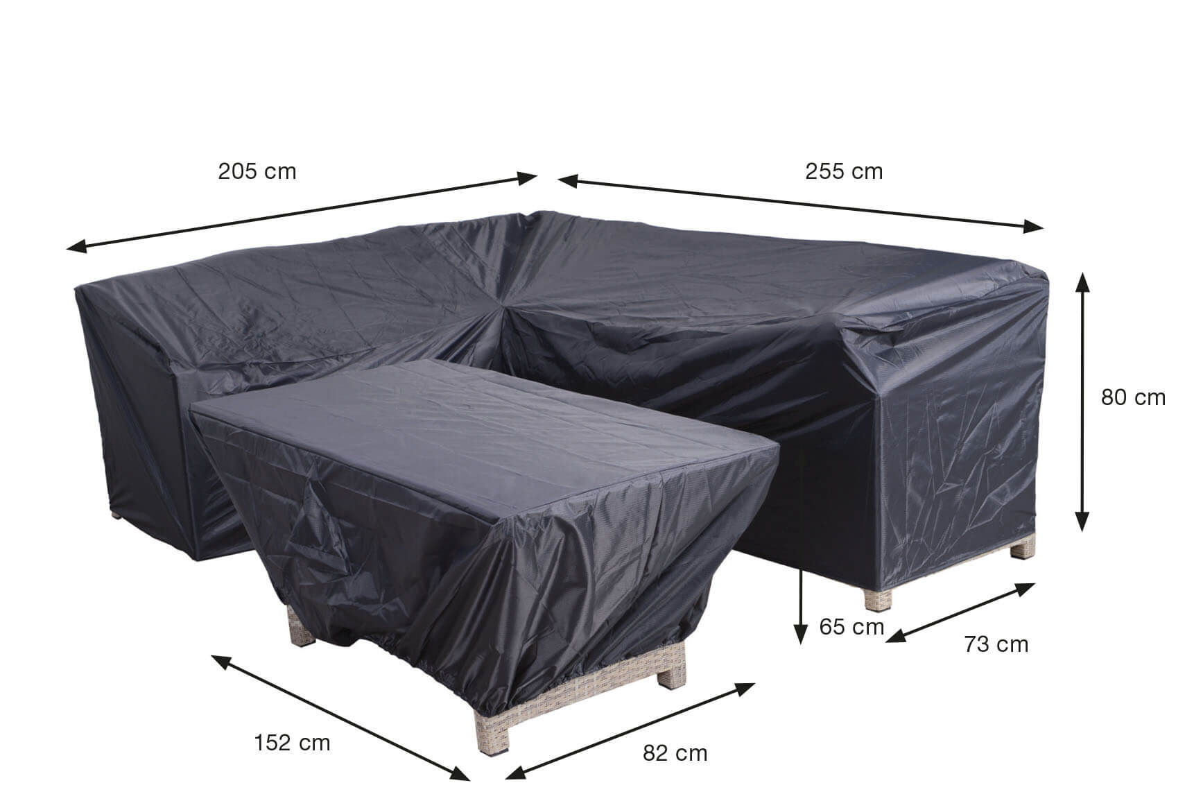 Schutzhülle Lounge Dining Ecksofa 255 x 205 x 73 H:80 cm