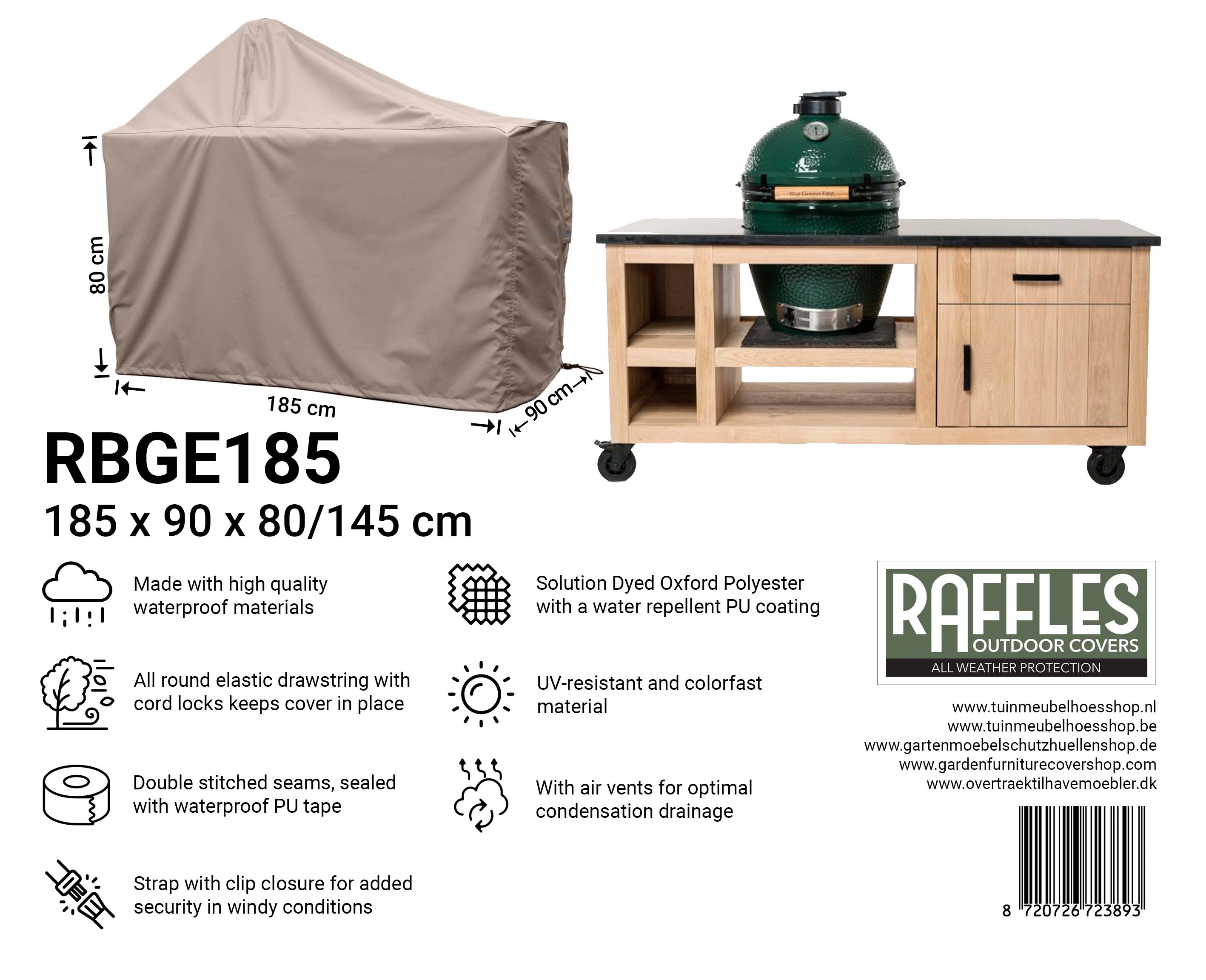 Schutzhülle für Green Egg BBQ 185 x 90 cm