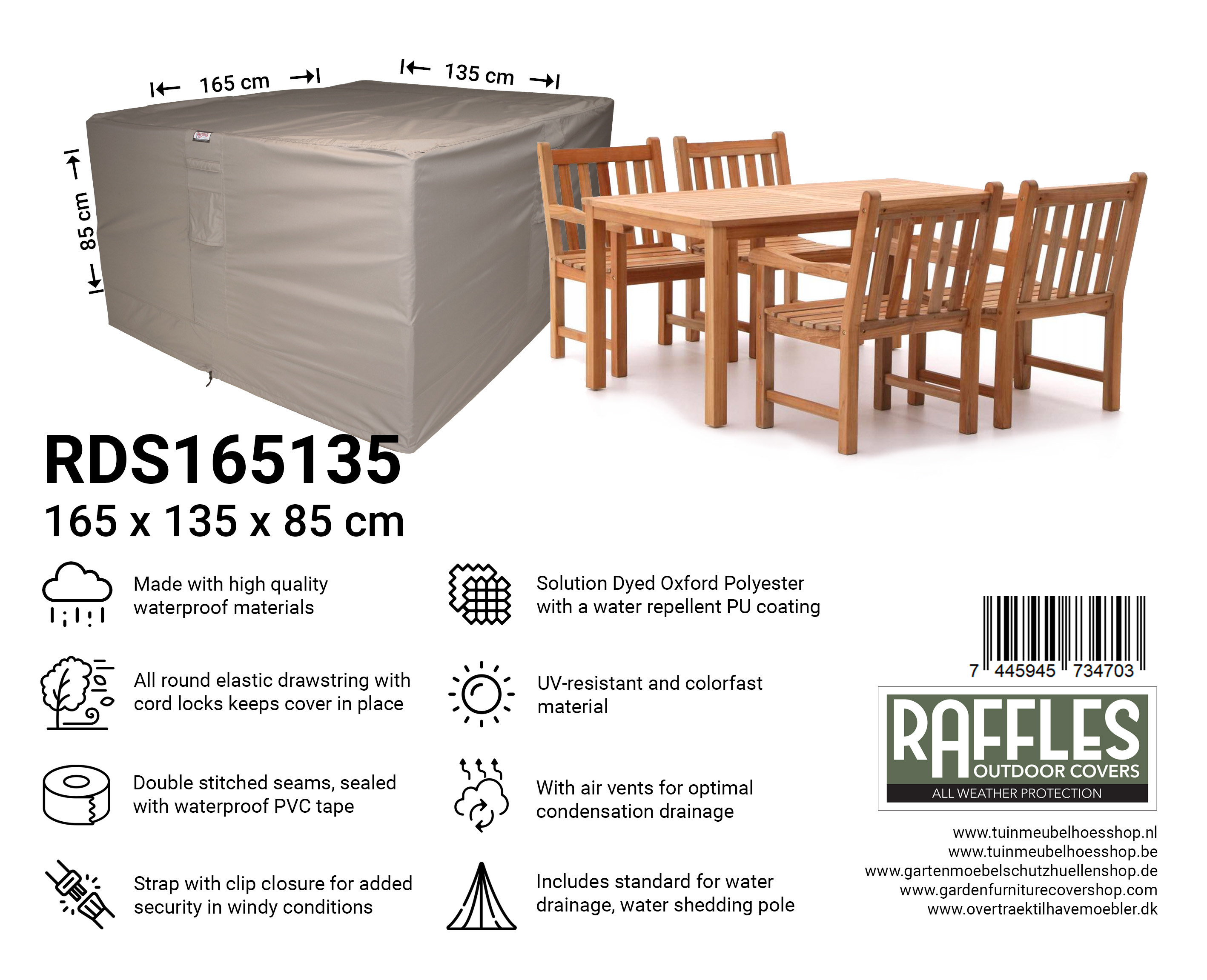 RDS165135_7445945734703 Sitzgruppe Abdeckhaube 165 x 135 H: 85 cm