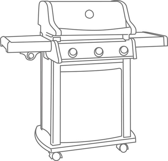 Gas-BBQ-Abdeckung 122 x 45 H: 107 cm