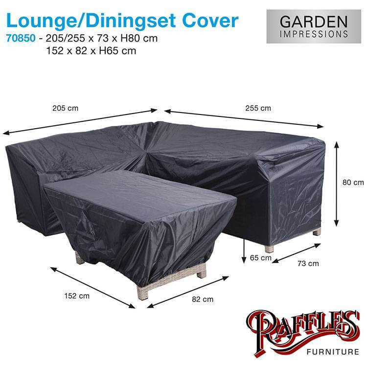 Schutzhülle Lounge Dining Ecksofa 255 x 205 x 73 H:80 cm