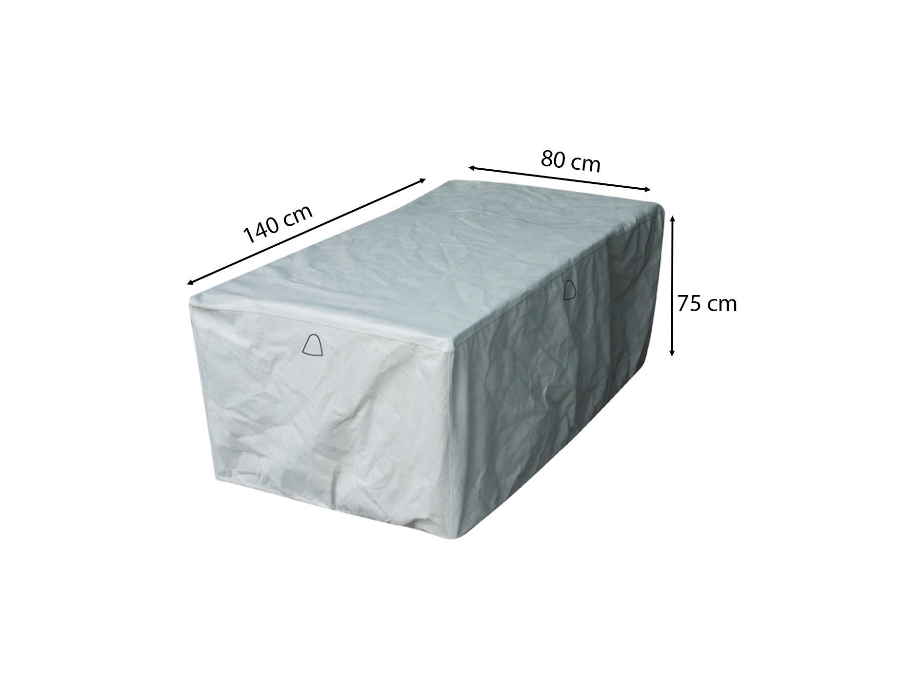 Schutzhülle für rechteckige Garten Tisch oder Sofa 140 x 80 H: 75 cm