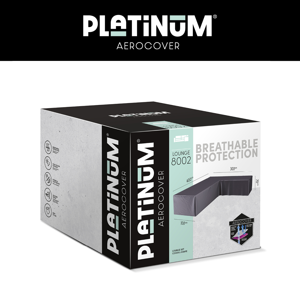 L-Form Abdeckung 400 x 300 cm - Platinum AeroCover 8002 