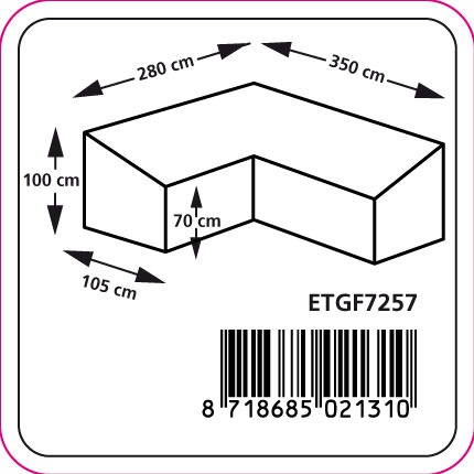 Schutzhülle 350x 280 H: 100 / 70 cm  für Hohe  XL Garten-Eck-Lounge Schutzhülle 350x 280 H: 100 / 70 cm  für Hohe  XL Garten-Eck-Lounge