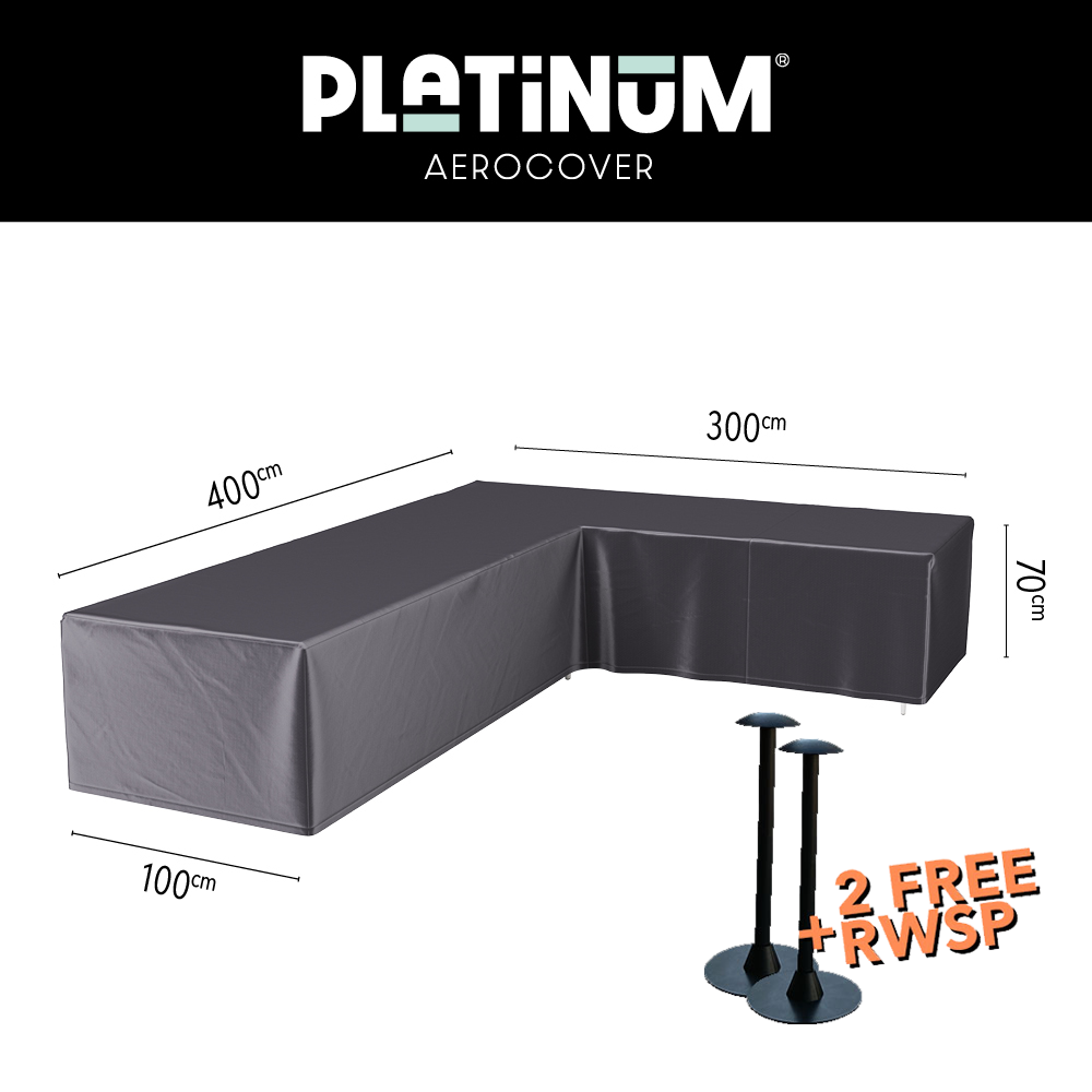 L-Form Abdeckung 400 x 300 cm - Platinum AeroCover 8002 