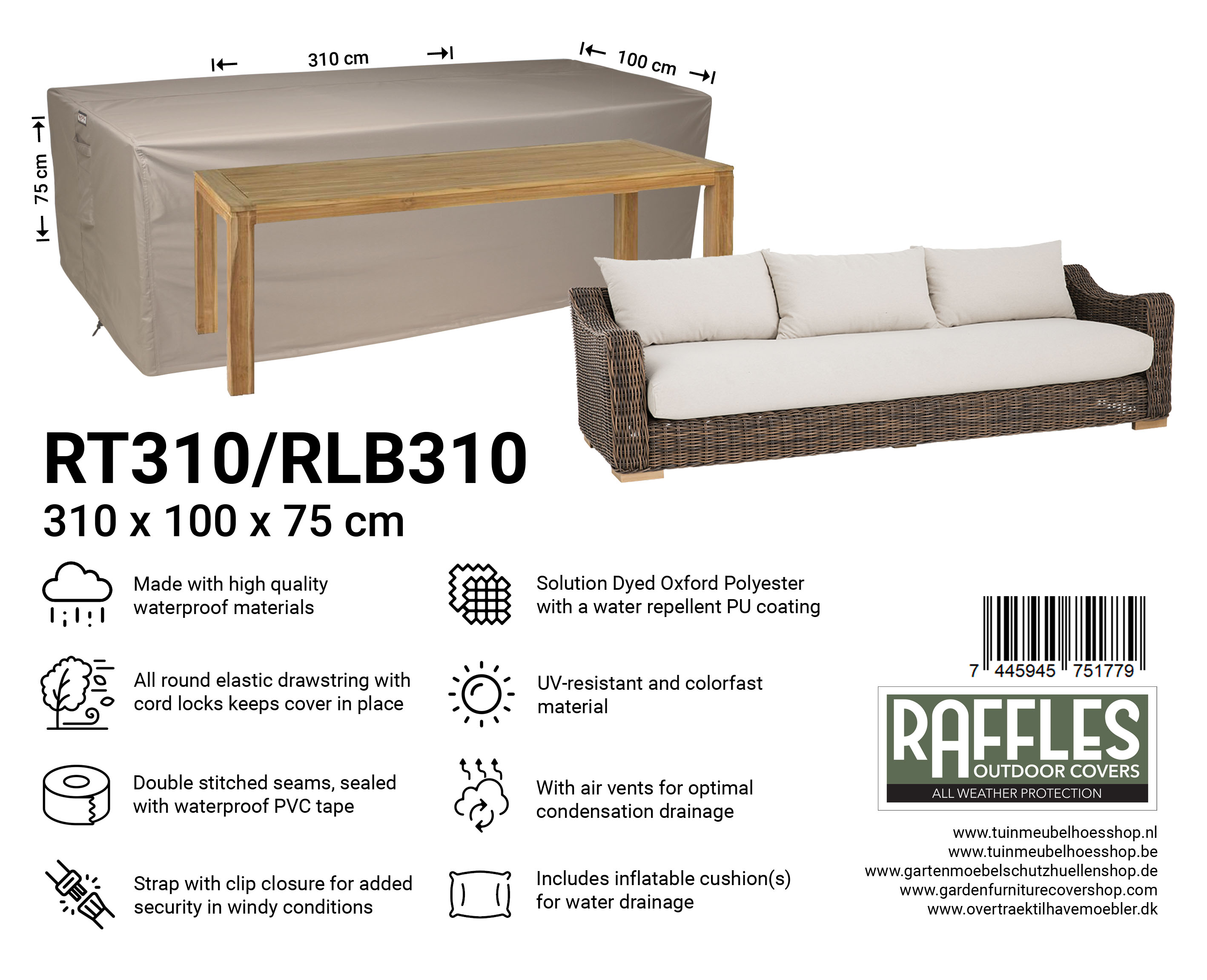 RT310-RBL310_7445945751779-7445945744719niZl1Y6XYV6mh RT310/RLB310 tuintafel/loung bank hoes 310 x 100 hoog 75 cm