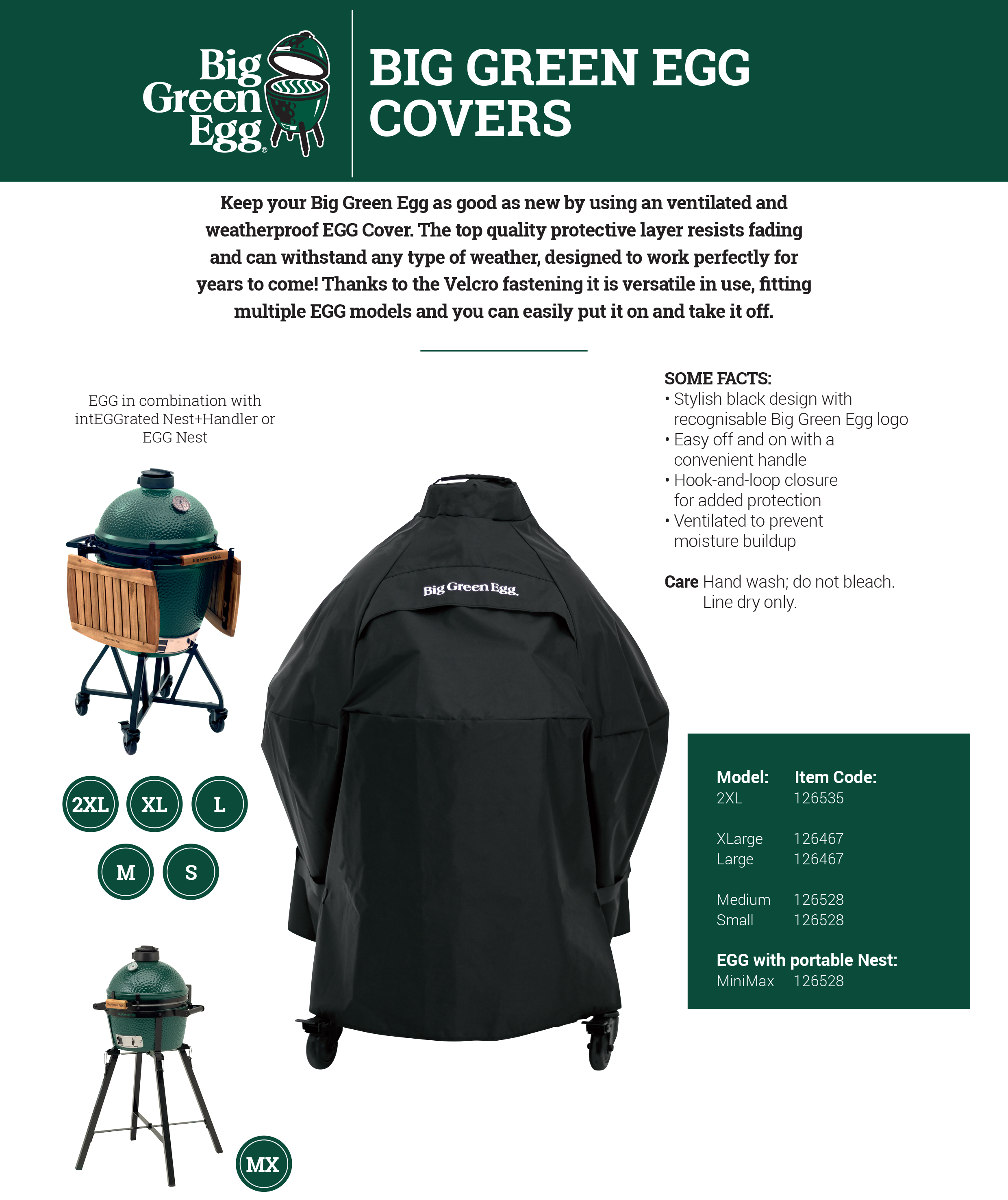 Schutzhülle für Big Green Egg XL / L / M Ø: 110 cm H: 120 cm