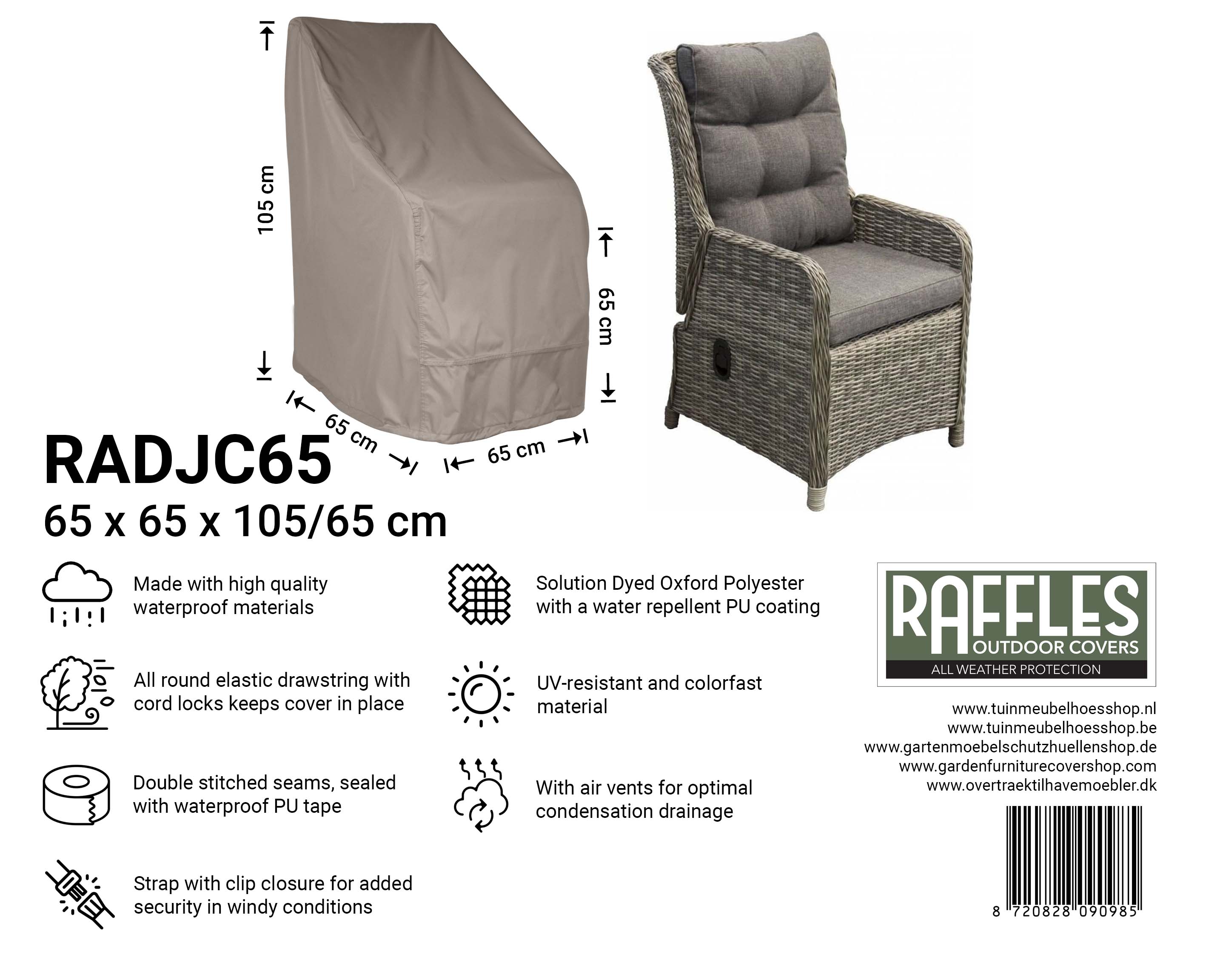 Hülle für Relaxstuhl 65 x 65 H: 105/65 cm