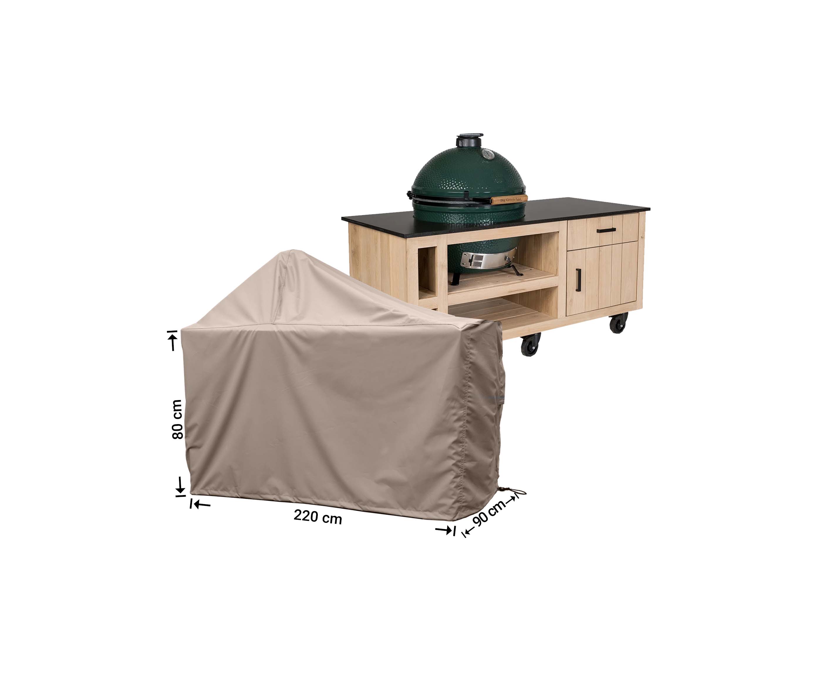 Schutzhülle für Big Green Egg plus Tisch 220 x 90 H: 145 / 80 cm