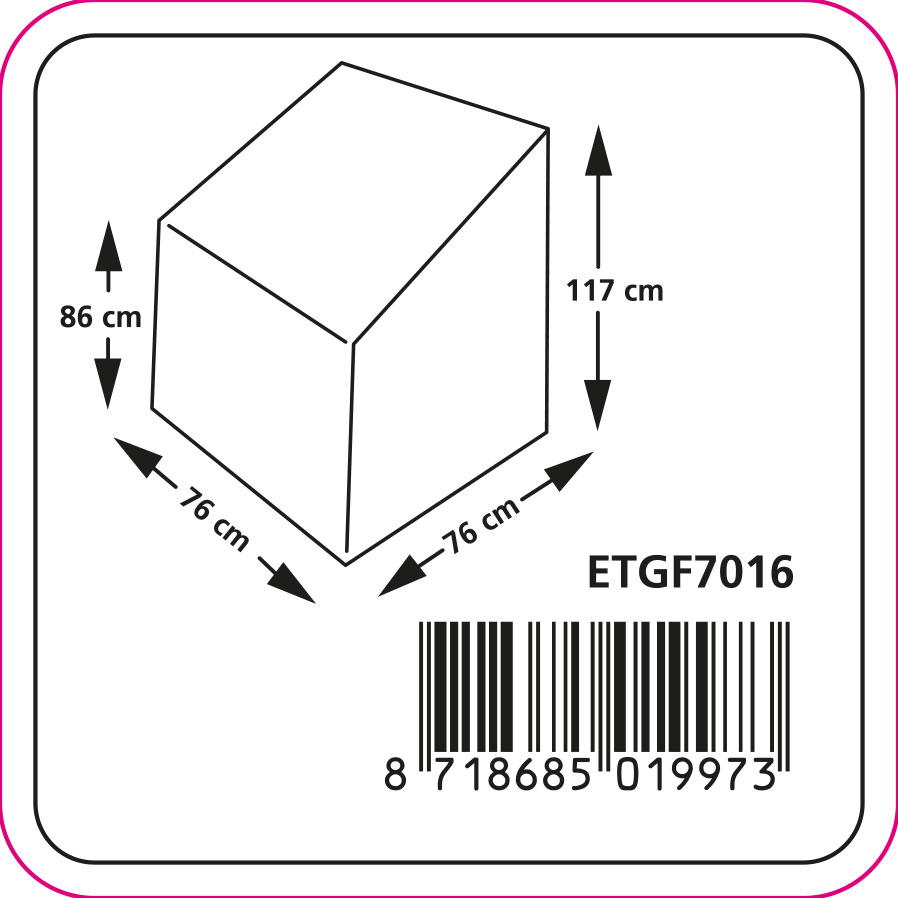 Schutzhülle für Garten Stapelstühle 76 x 76 H: 86/117 cm