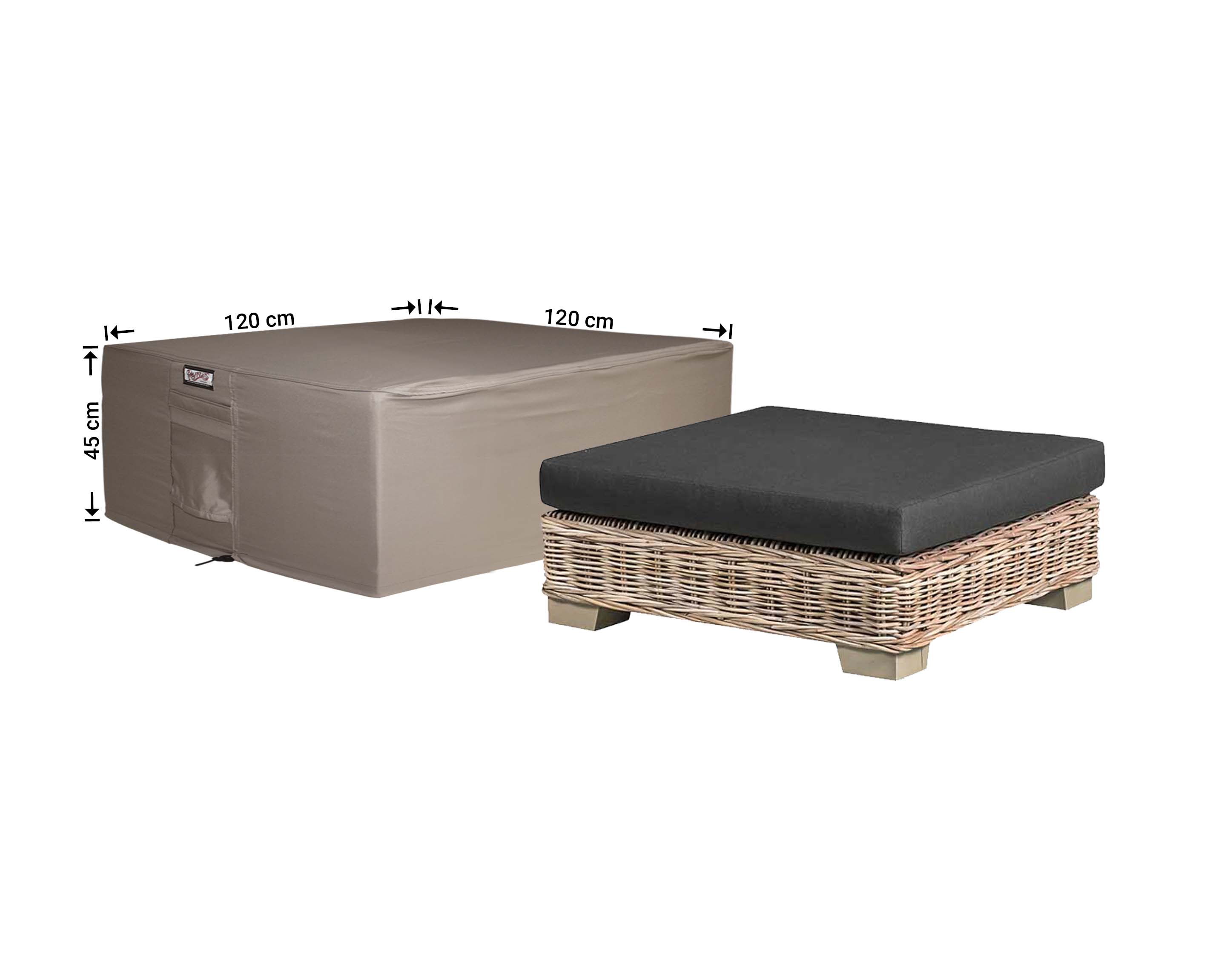 Schutzhülle für Loungetisch, 120 x 120 cm quadratisch XL Schutzhülle für Loungetisch, 120 x 120 cm quadratisch XL