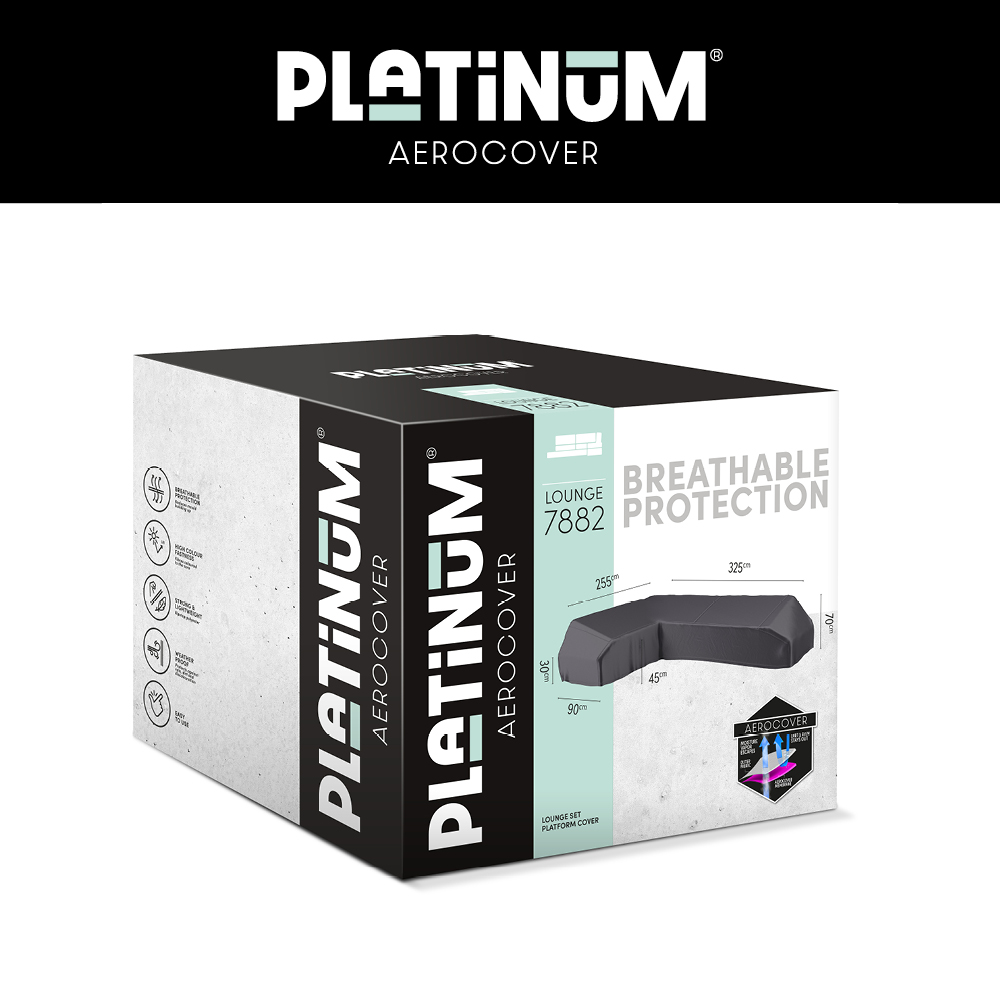 Lounge Sofa mit Seitentischen Schutzhülle325 x 255 x 90 H: 30/45/70 cm Lounge Sofa mit Seitentischen Schutzhülle325 x 255 x 90 H: 30/45/70 cm