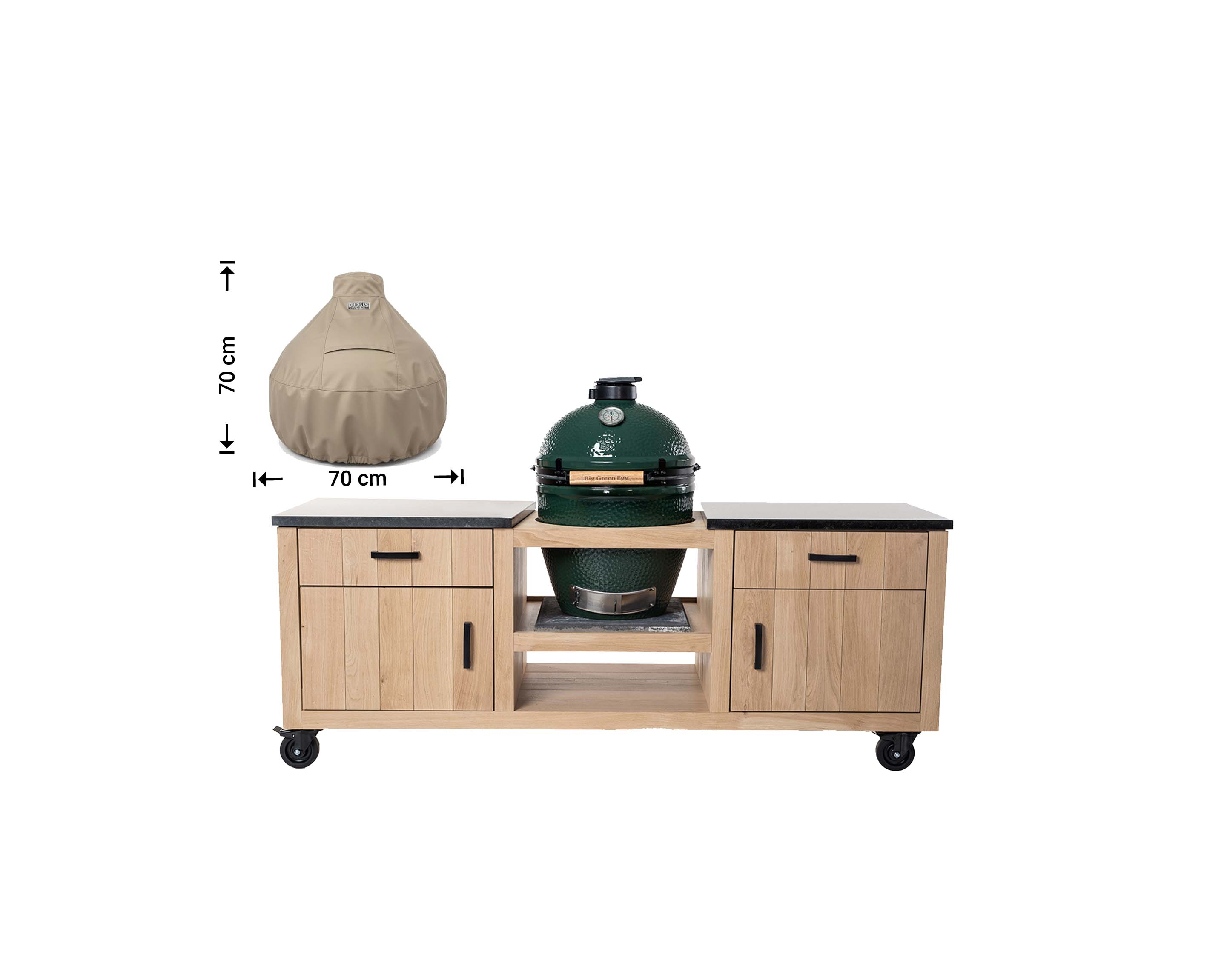 Raffles Covers runde Kamado Abdeckung für Big Green Egg & Keramikgrills