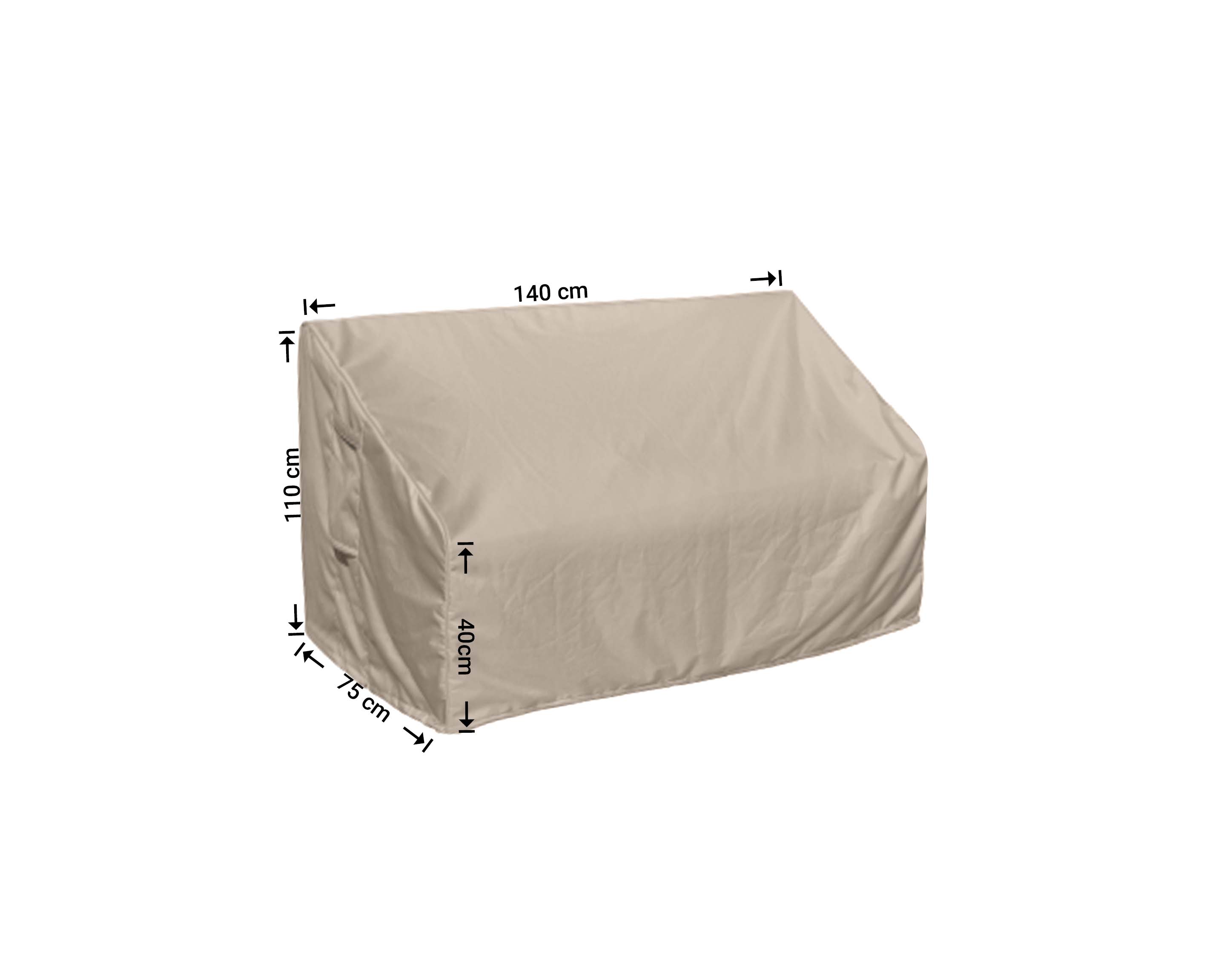 Schutzhülle für Lounge Sofa 140 x 75 H: 110/40 cm