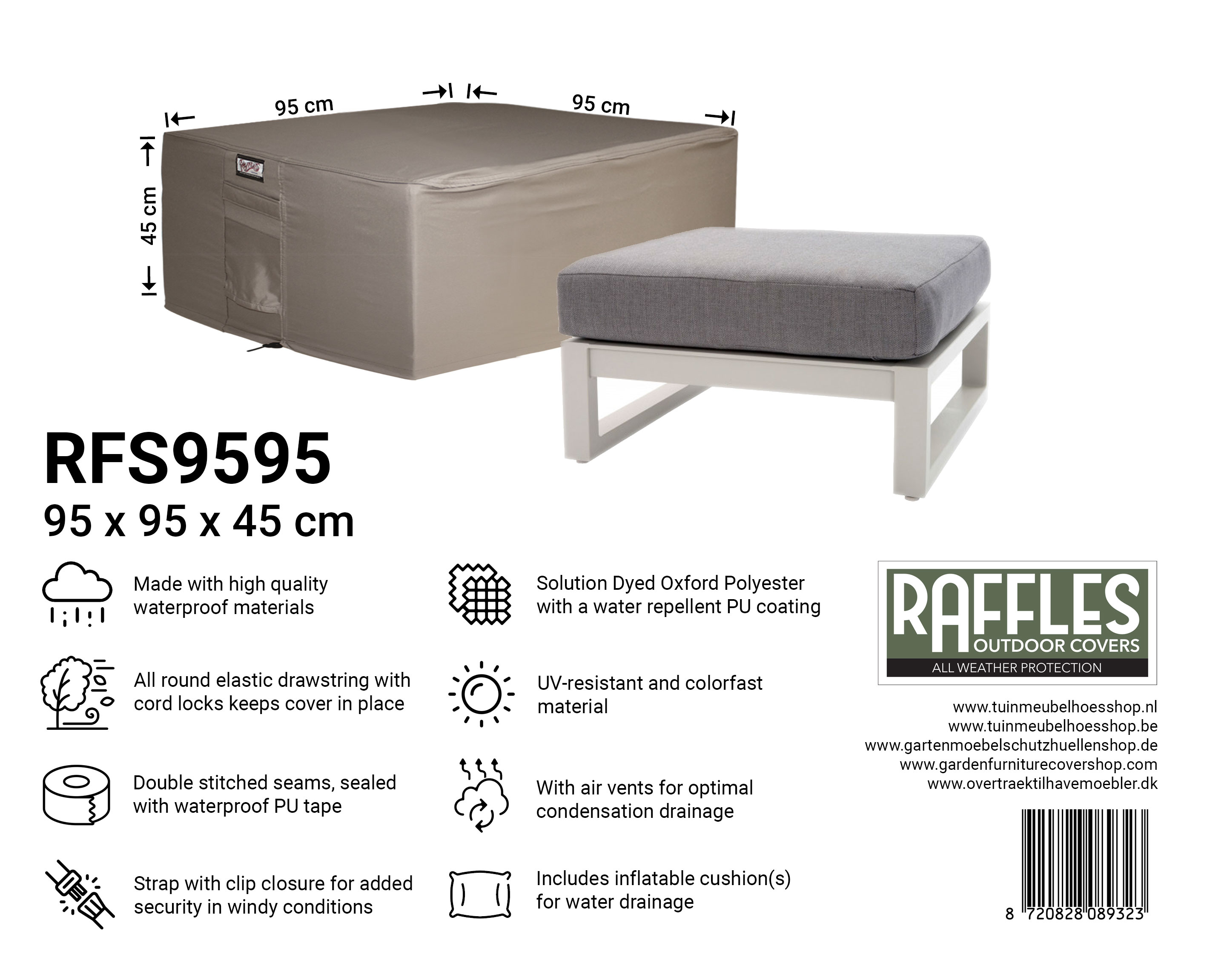RFS9595 lounge tafel hoes 95 x 95 H: 45 cm