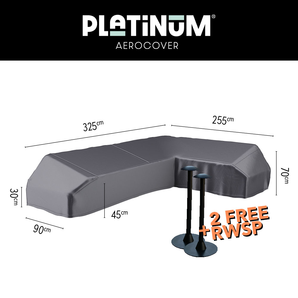 Schutzhülle für Eck-Sofa ohne Armlehnen 325 x 255 x 90 H: 30/45/70 cm Schutzhülle für Eck-Sofa ohne Armlehnen 325 x 255 x 90 H: 30/45/70 cm