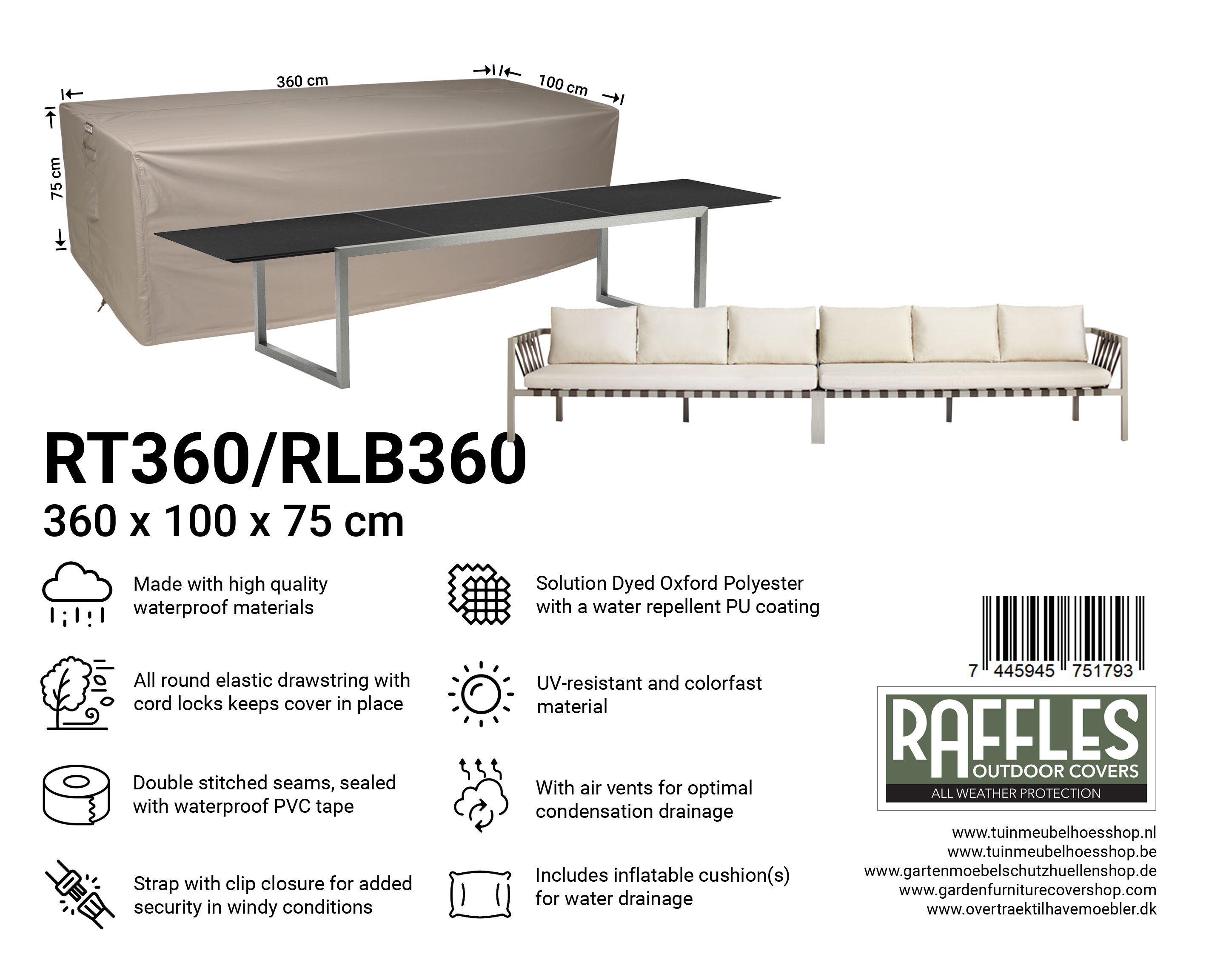 RT360-RLB360_7445945751793-7445945744733ebzqfA3I29HSP Schutzhülle für Lounge Bank 360 x 100 H: 75 cm