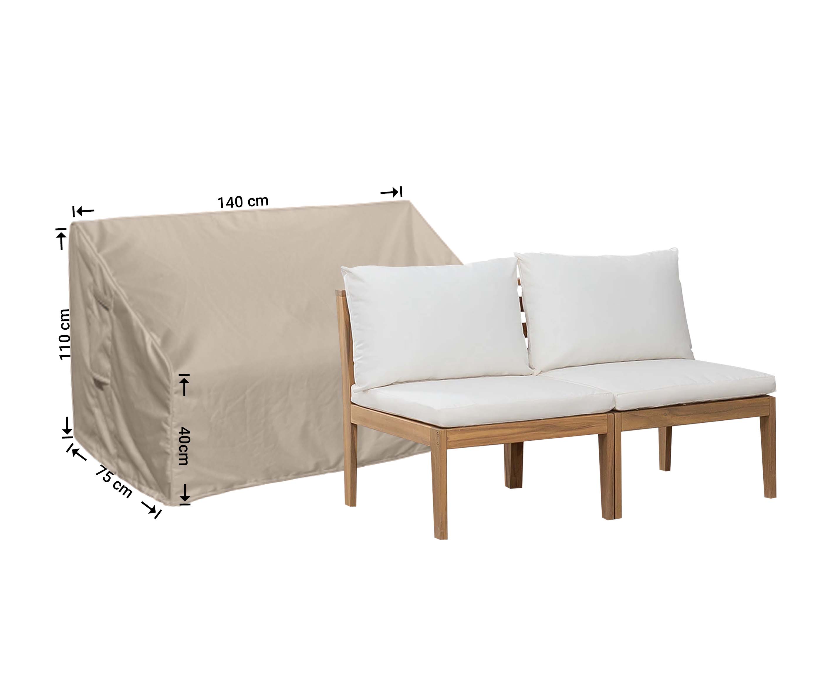 Schutzhülle für Lounge Sofa 140 x 75 H: 110/40 cm Schutzhülle für Lounge Sofa 140 x 75 H: 110/40 cm
