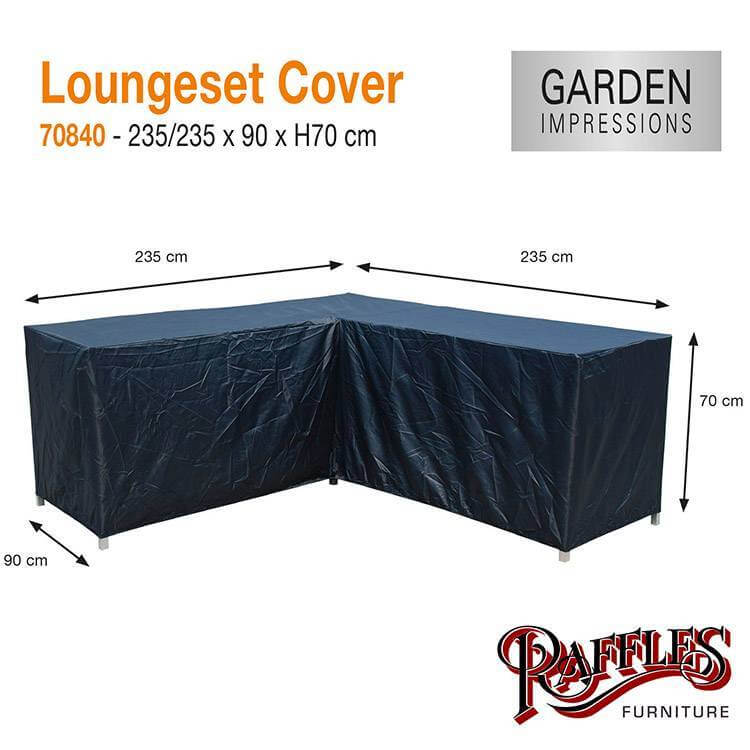 Eck-Lounge-Hülle L-form 235 x 235 x 90 H:70 cm