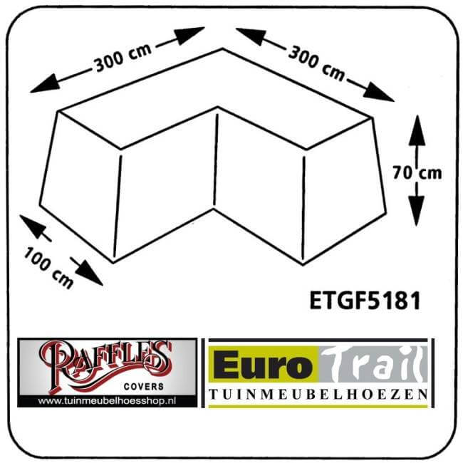 Abdeckhaube für L-Form Sofa 300 x 300 H: 70 cm