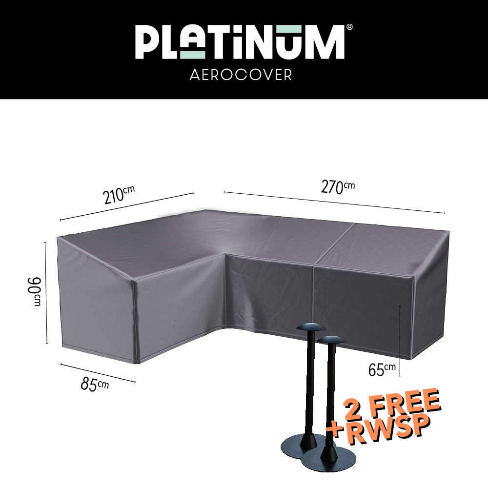 Abdeckhaube für L-förmige Loungesets mit hoher Rückenlehne 270 x 210 H: 90/65 cm Abdeckhaube für L-förmige Loungesets mit hoher Rückenlehne 270 x 210 H: 90/65 cm