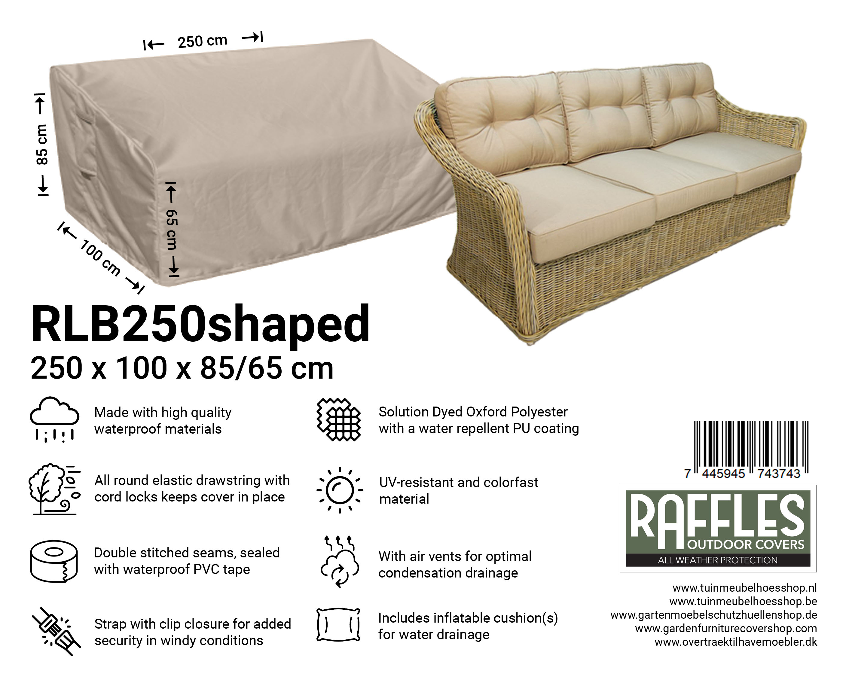 RLB250shaped_7445945743743Gu65BBzsoMuMT RLB250shaped lounge bank hoes met hoge rugleuning 250 x 100 H: 85/65 cm