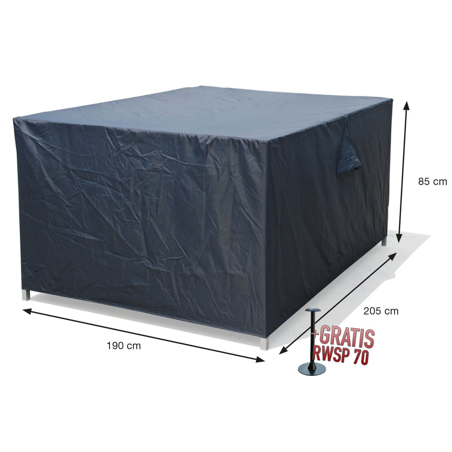 Abdeckhaube für rechteckige Gartenset 205 x 190 H:85 cm