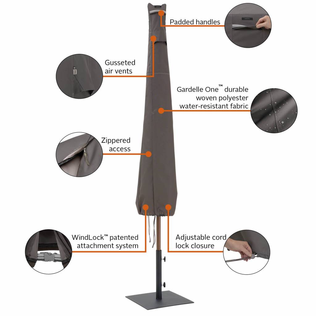 specificaties standaard parasol hoes H: 185 cm