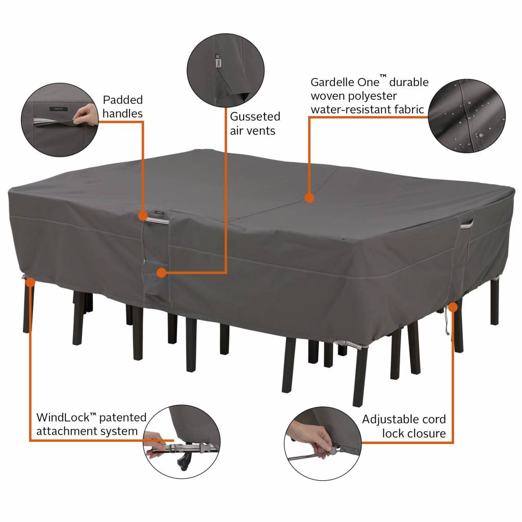 55-154-035101-hoes-protective-cover-voor-grote-taf Schutzhülle für Gartentisch & Stühlen 224 x 147 H: 58 cm