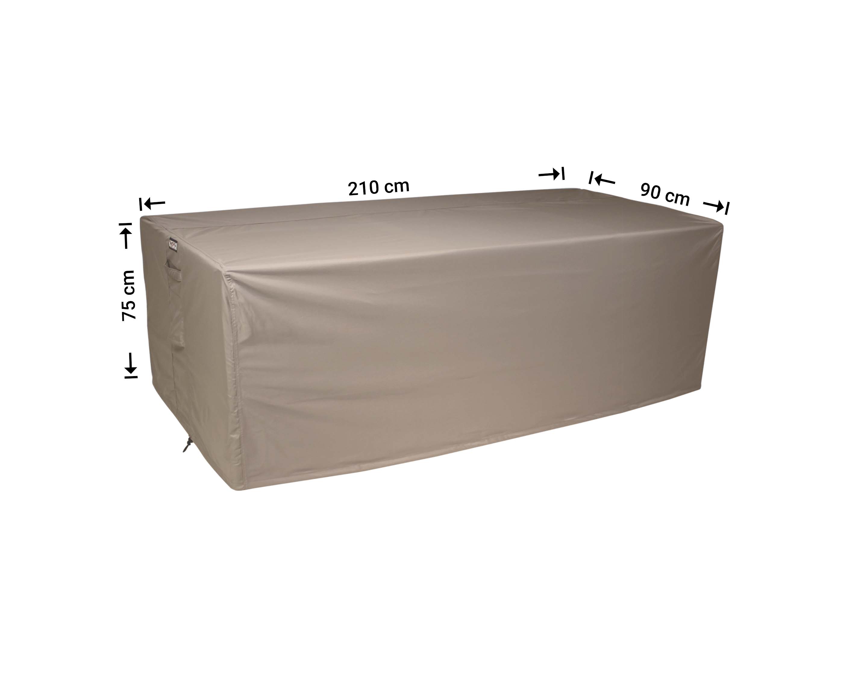 RLB210small_hoes-afmetingen Schutzhülle Lounge Sofa 210 x 90 H: 75 cm