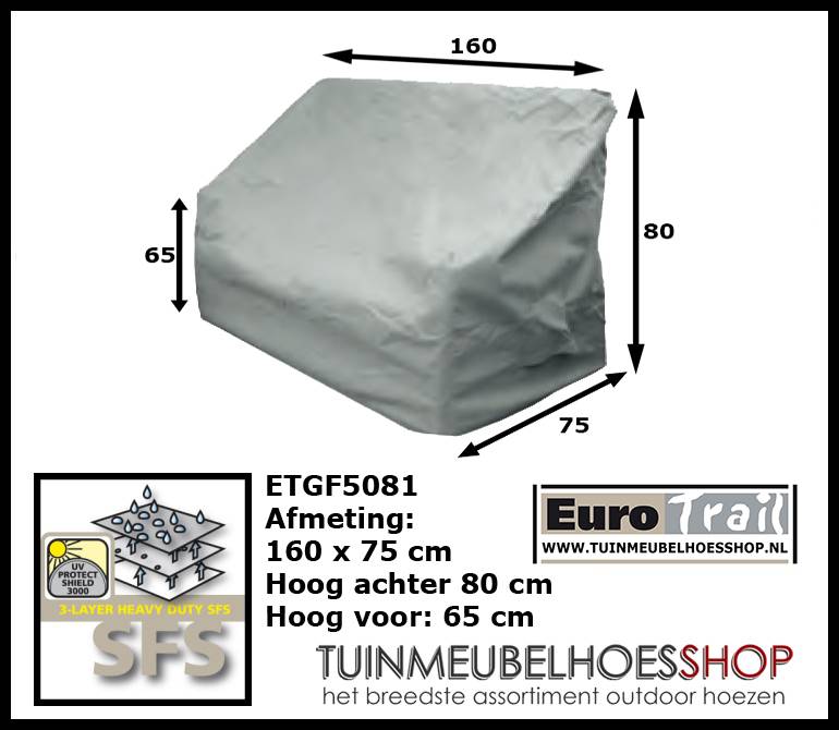 Schutzhülle für Gartenbank 2,5 Sitzer 160 x 75 H: 80 cm