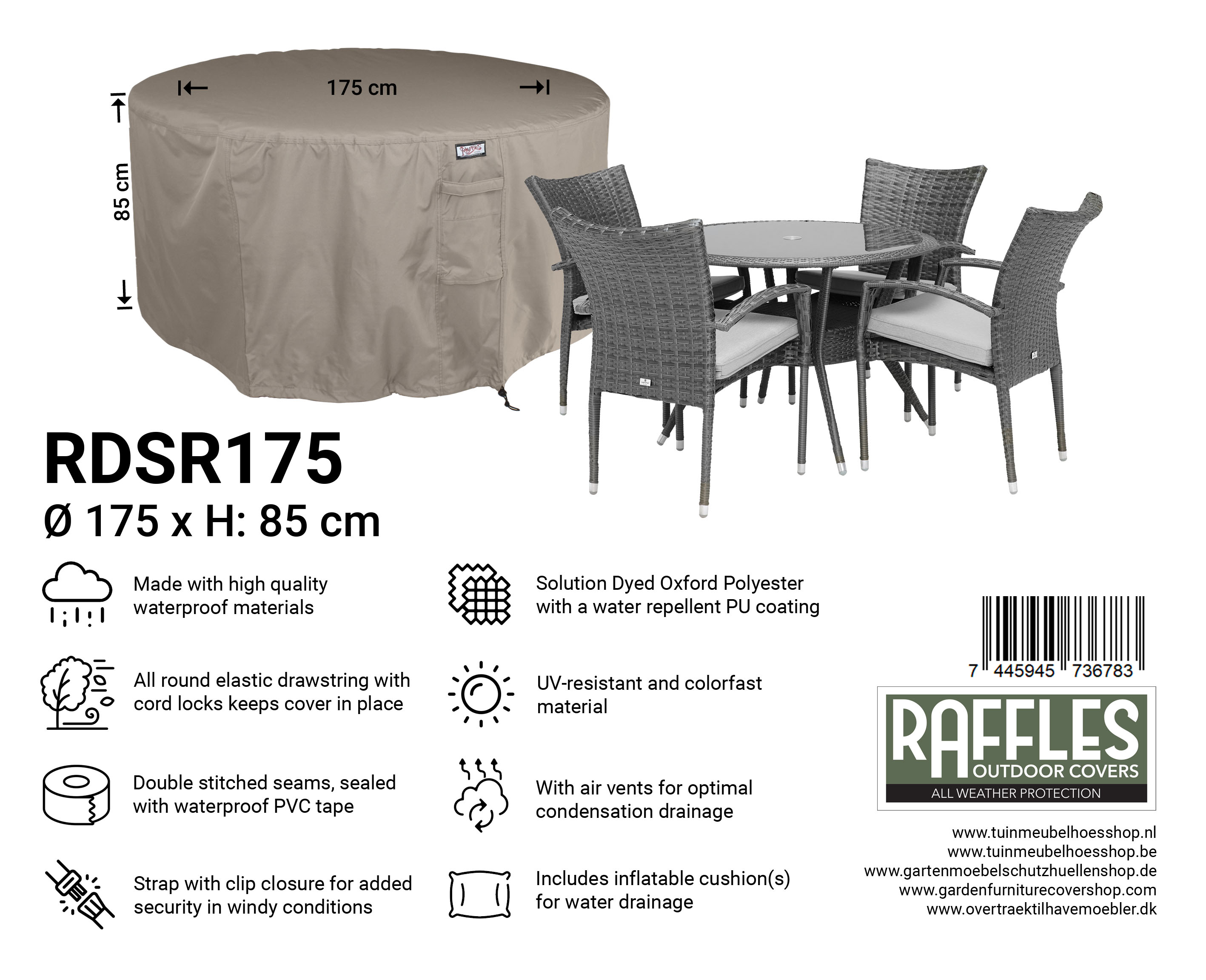 RDSR175_74459457367836DEeBiAAS7ef1 Schutzhaube für runde Sitzgruppe Ø 175 H: 85 cm