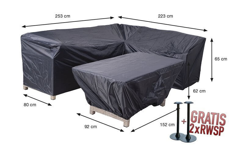70854hoek-hoes-lounge-voor-tafel-en-stoel4WyxKdHRKdX7h Schutzhülle für Lounge-dining Ecksofa und Tisch 253 x 223 x 80 H:65 cm