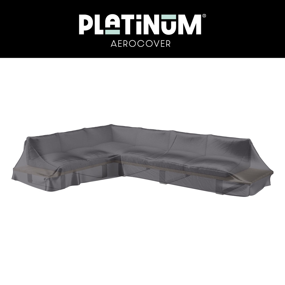 Ecksofa Wetterhaube mit Seitentischen und ohne Armlehnen 350 x 275 cm