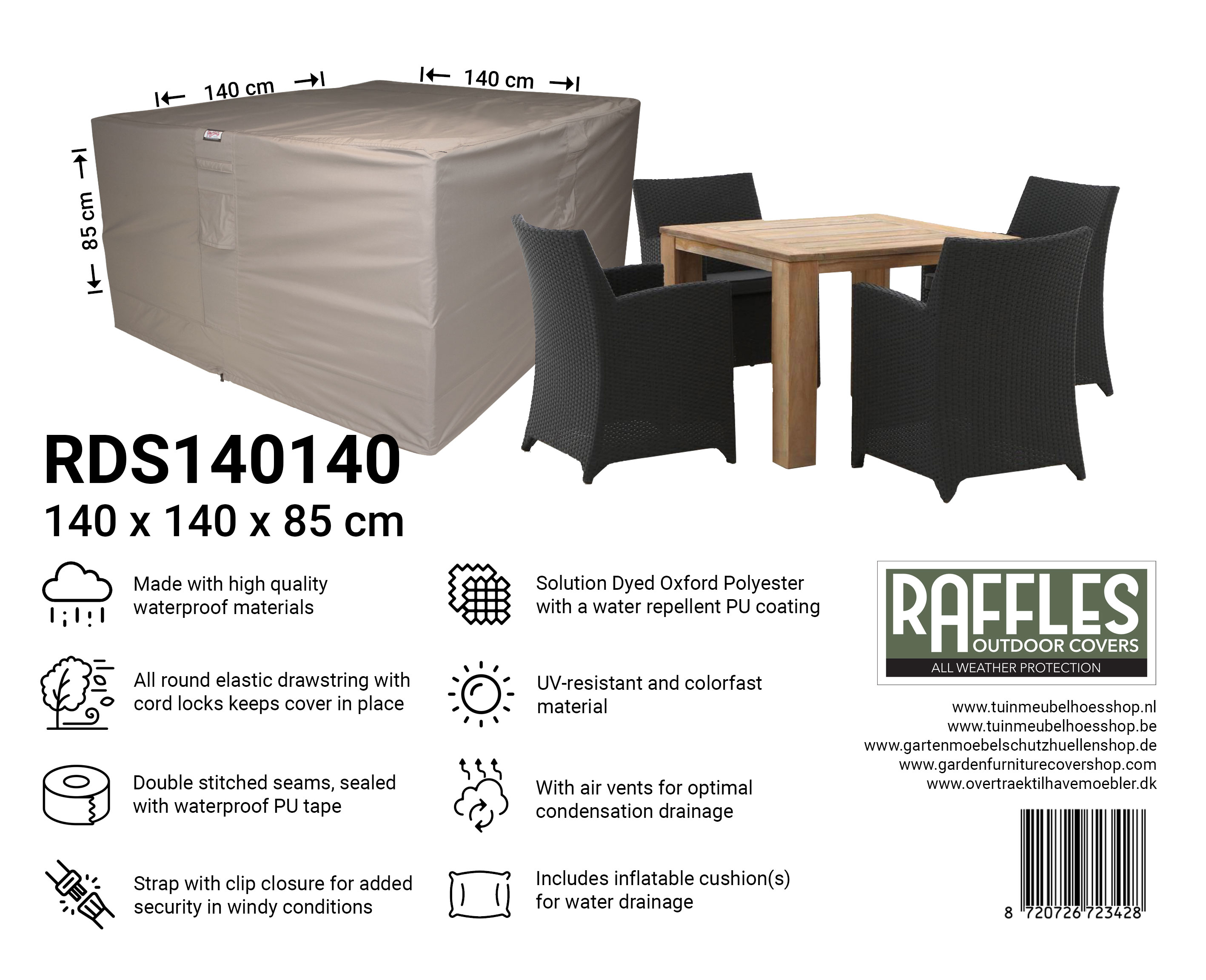 Schutzhaube für kleine Sitzgruppe 140 x 140 H: 85 cm Schutzhaube für kleine Sitzgruppe 140 x 140 H: 85 cm