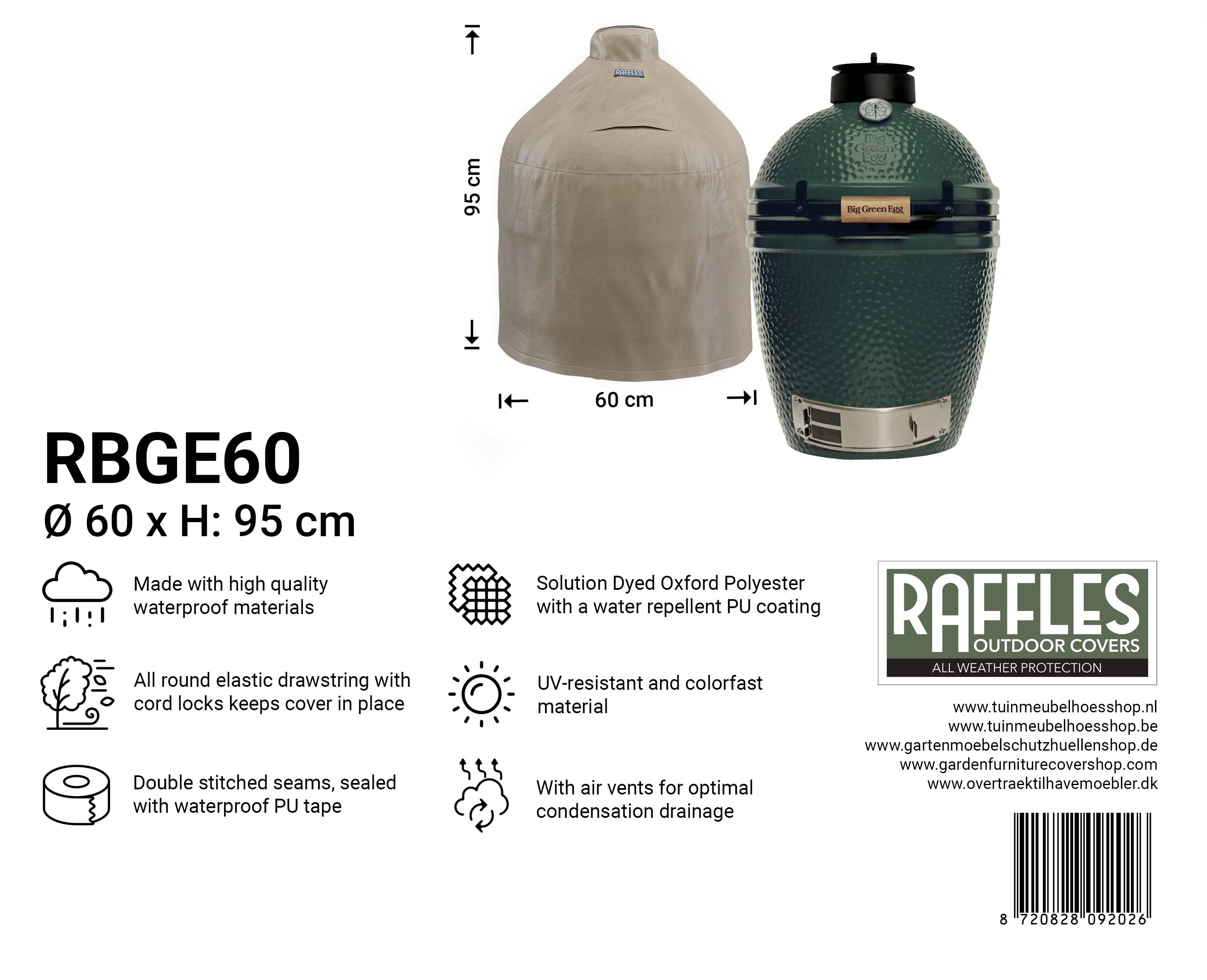 Hülle Durchmesser 60 cm für Big Green Egg Large oder Kamado