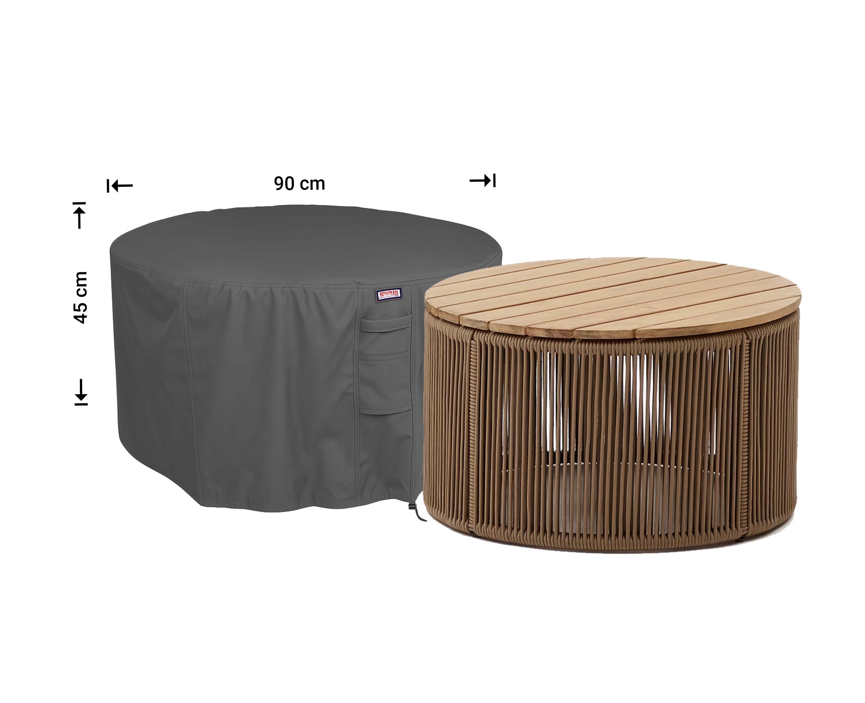 Runde Haube Beistelltisch Durchm.: 90 cm H: 45 cm Runde Haube Beistelltisch Durchm.: 90 cm H: 45 cm