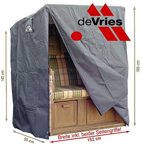 Strandkorbhülle 152 x 95 H: 165 / 140 cm deVries Classic XXL